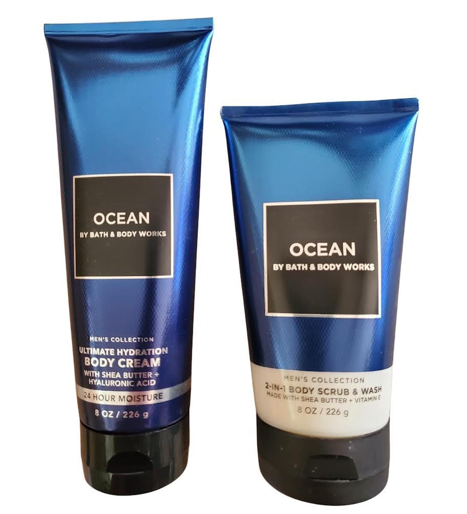 Bath and Body Works Men's Ocean Ultimate Hydration Body Cream and Body Scrub