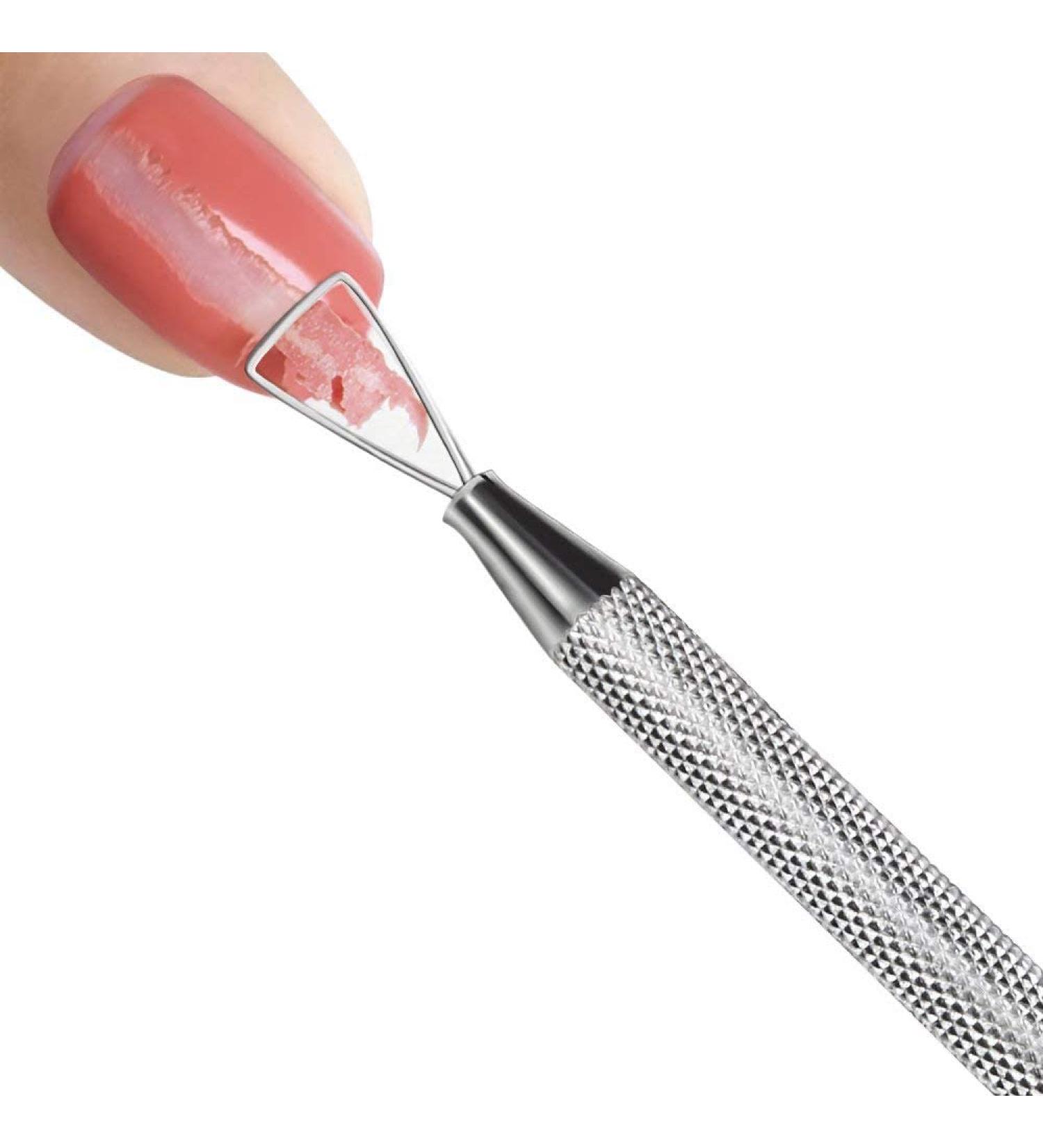 Pretty Diva Stainless Steel Cuticle Pusher Tool - Triangle Peeler Scraper for Gel Polish Removal | Manicure Pedicure Nail Care Tool - Buy Online on GoSupps.com