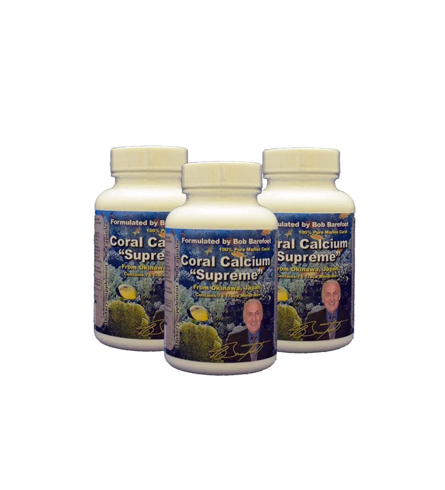 Bob's Best Coral Calcium Supreme 1000 mg 90 Capsules Per Bottle (3 Bottles)