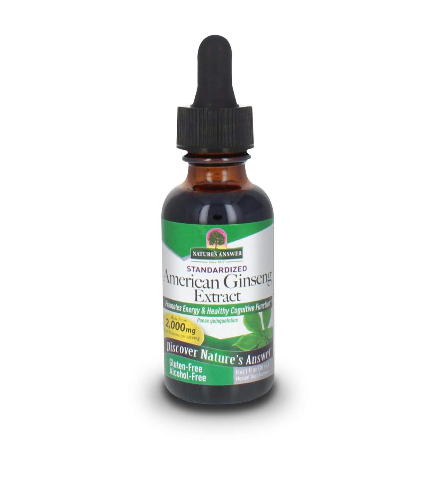 Nature's Answer American Ginseng Root 1oz | Alcohol-Free | Vitality & Immune Support | Cognitive Function Boost | Natural Energy - Buy Online on GoSupps.com