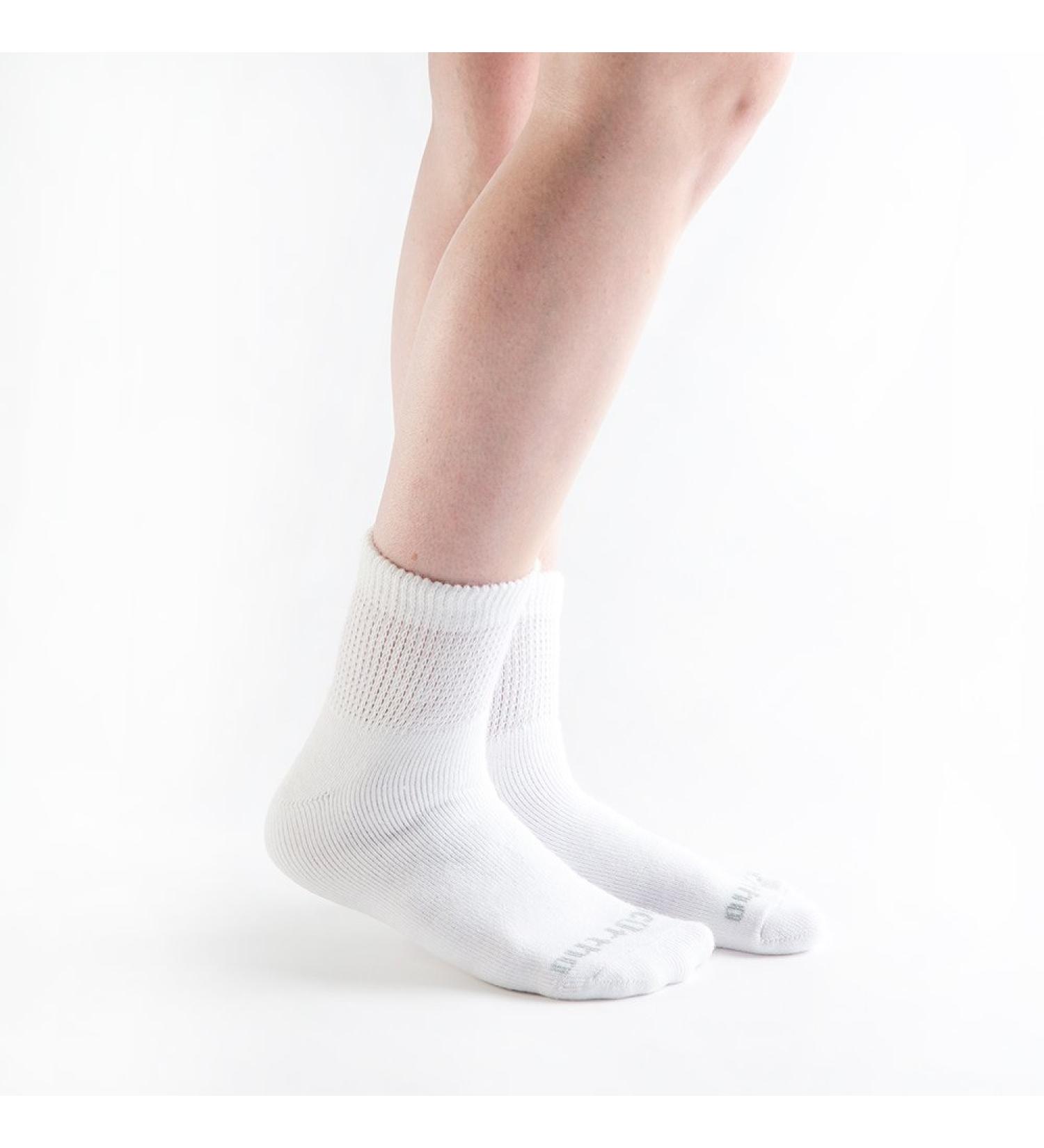 Doc Ortho Ultra Soft Loose Fit Diabetic Socks 3-Pack XL - White 1/4 Crew - Buy Online on GoSupps.com