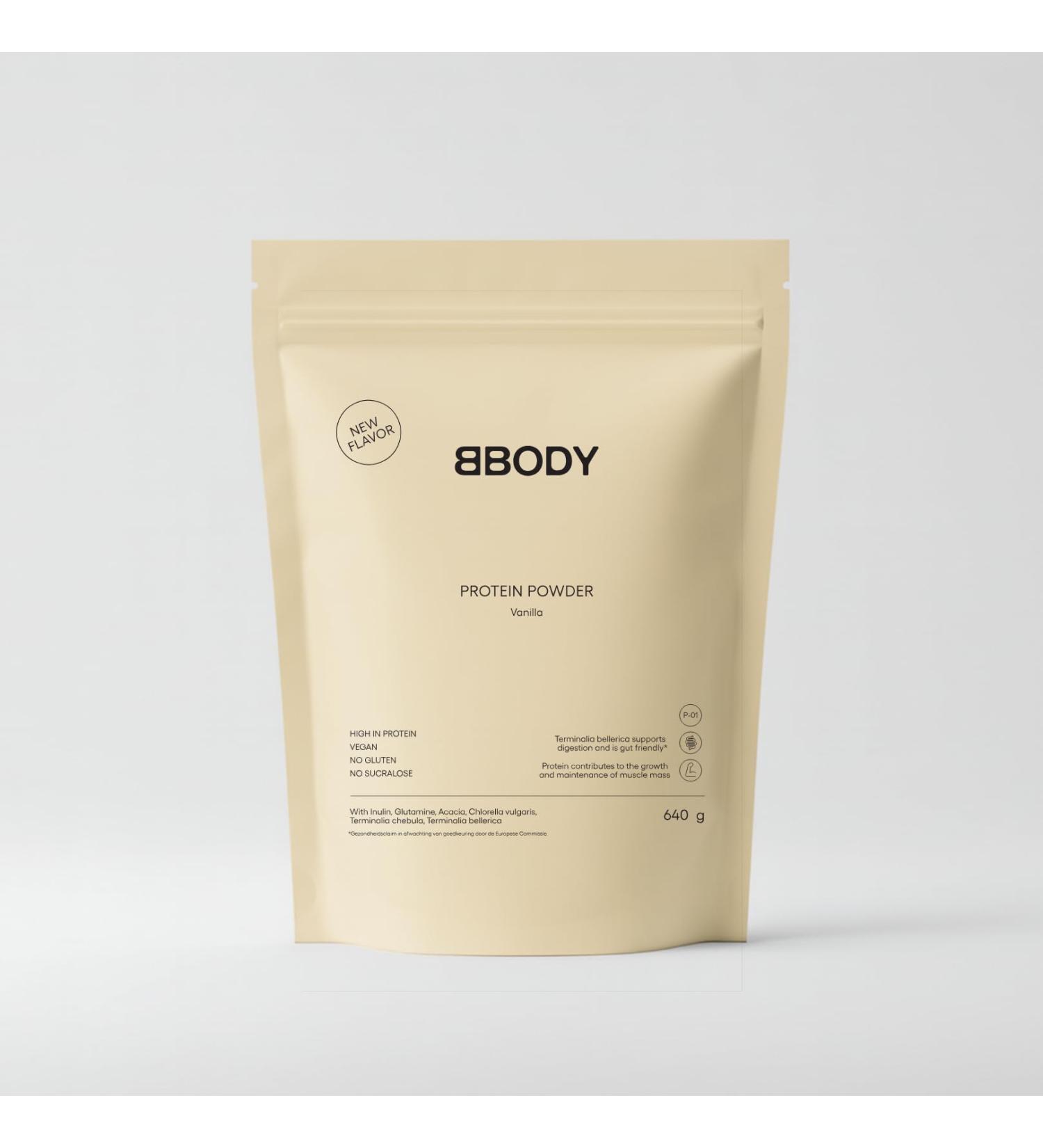 BBODY Gut Friendly Protein Powder 640g Vanilla Plant-Based & Vegan - Free from Sucralose & Artificial Additives For Muscle Recovery & Daily Use