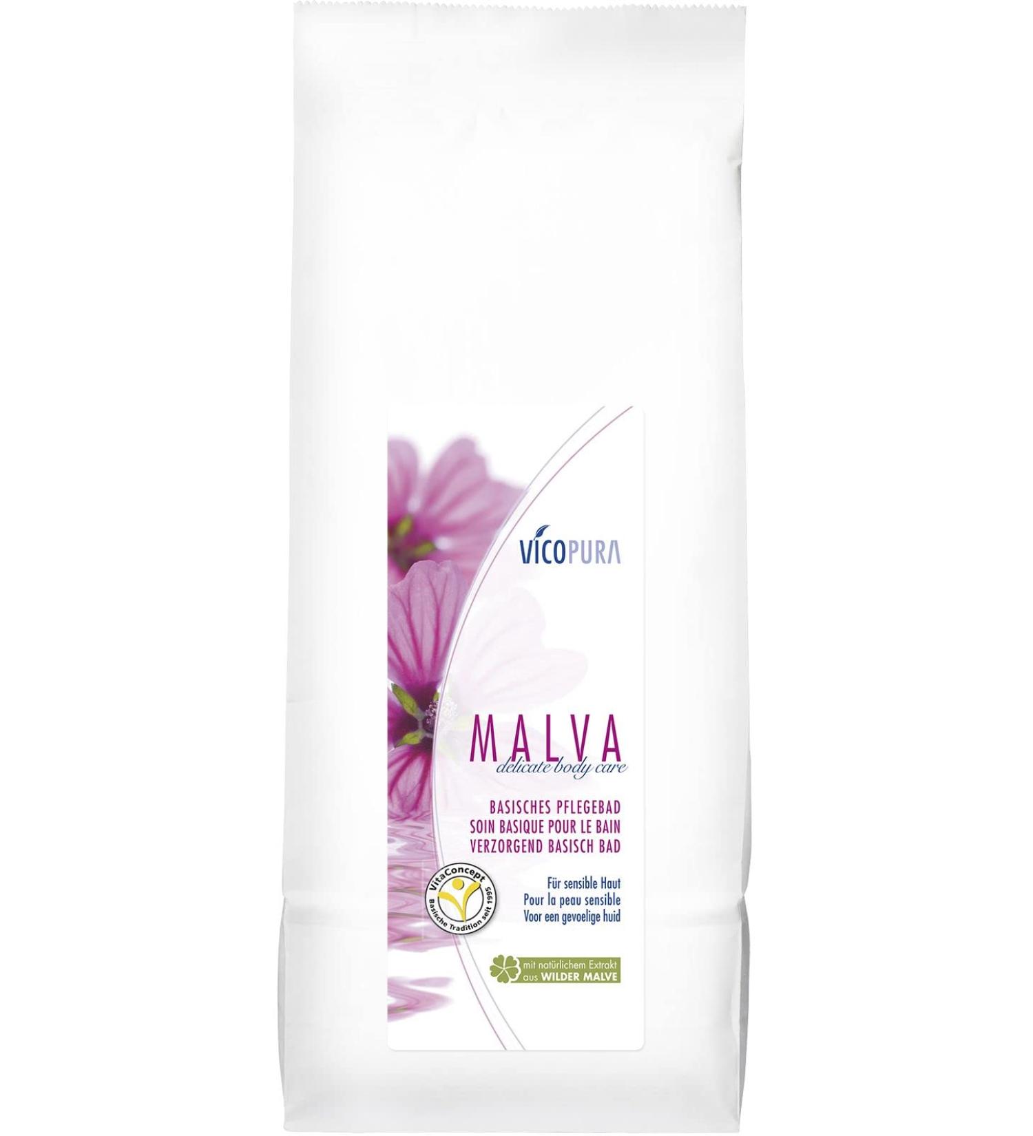 Vicopura Basebad Malva Sensitive - 1.200g Refill for Dry Scaly Skin | Fragrance-Free Care with Mallow Extract - International Shipping Available - Buy Online on GoSupps.com