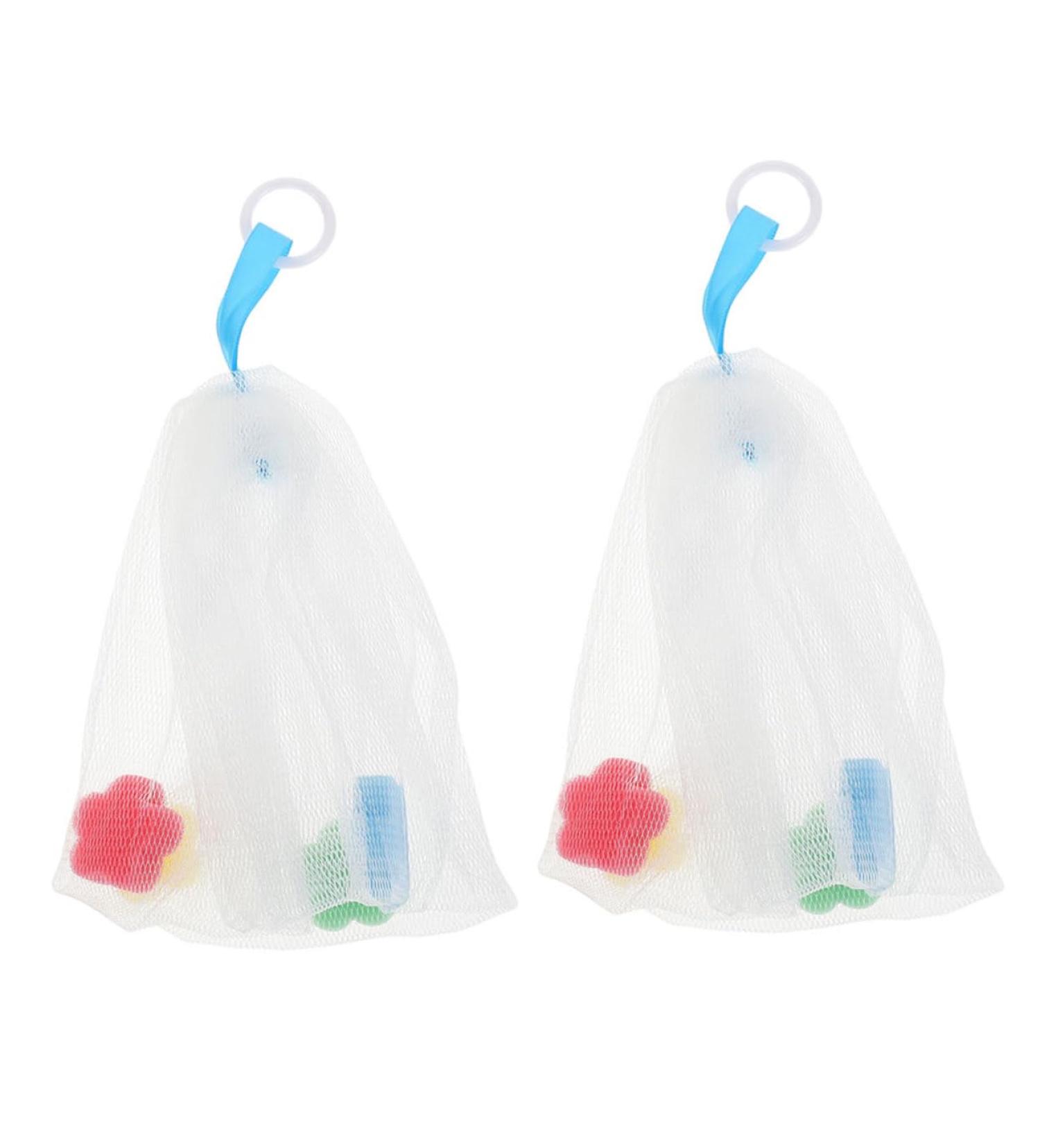 Baluue 2pcs Foaming Net Soap Savers for Bar Soap African Wash Net Soap Foaming Bag Bubble Pe White 21x14x0.2cm White - Buy Online on GoSupps.com