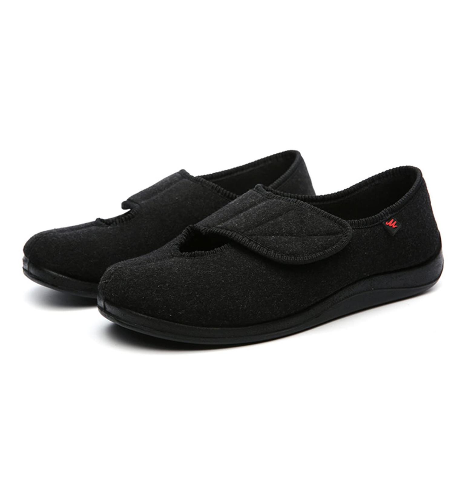 KXSM Diabetic Shoes - Extra Wide Adjustable Orthopedic Slippers for Men & Women with Arthritis, Edema, and Swollen Feet - Size 37 Black - Buy Online on GoSupps.com