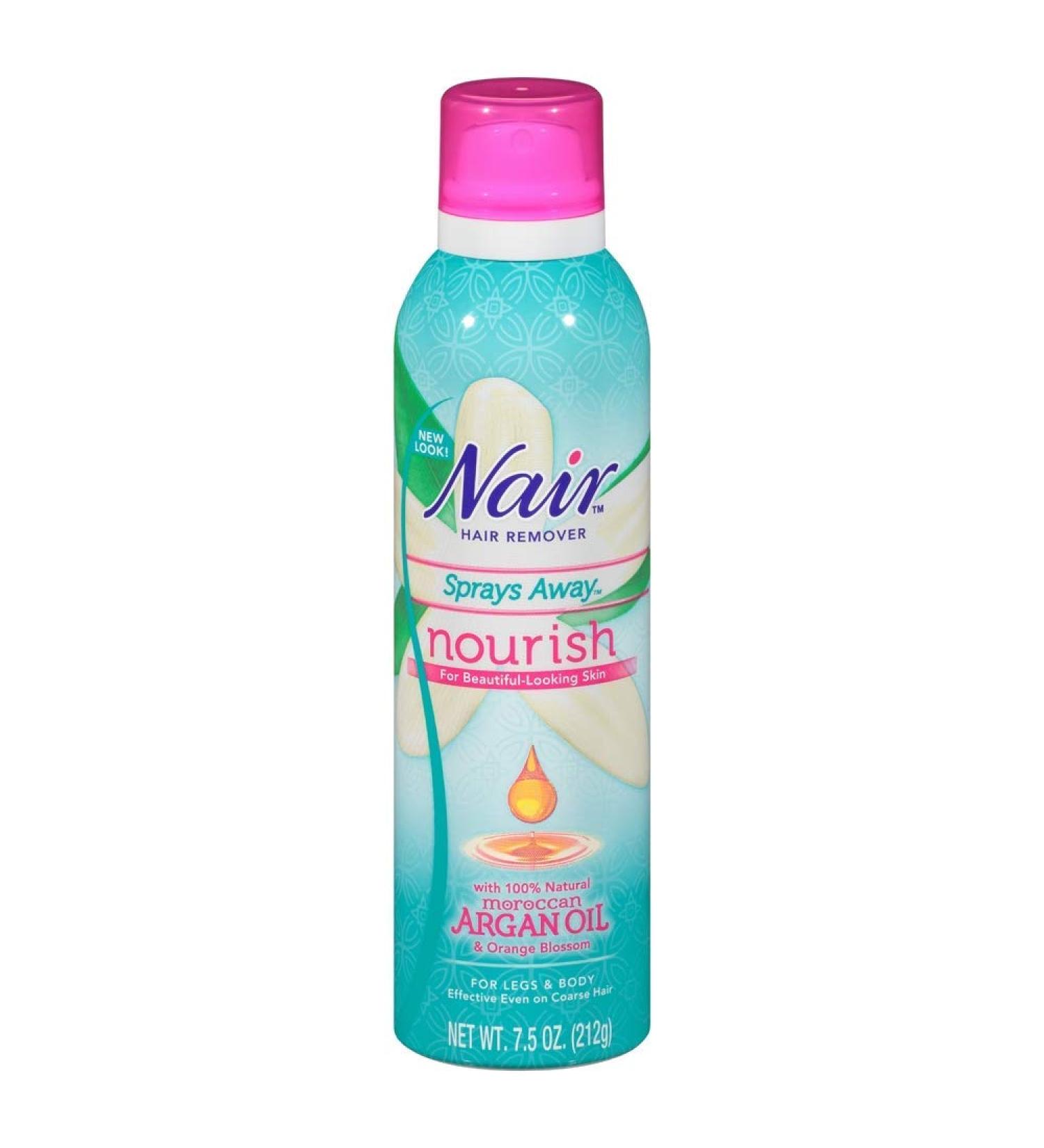 Nair Hair Remover Sprays Away Nourish Argan Oil 7.5 Ounce (221ml) (3 Pack)
