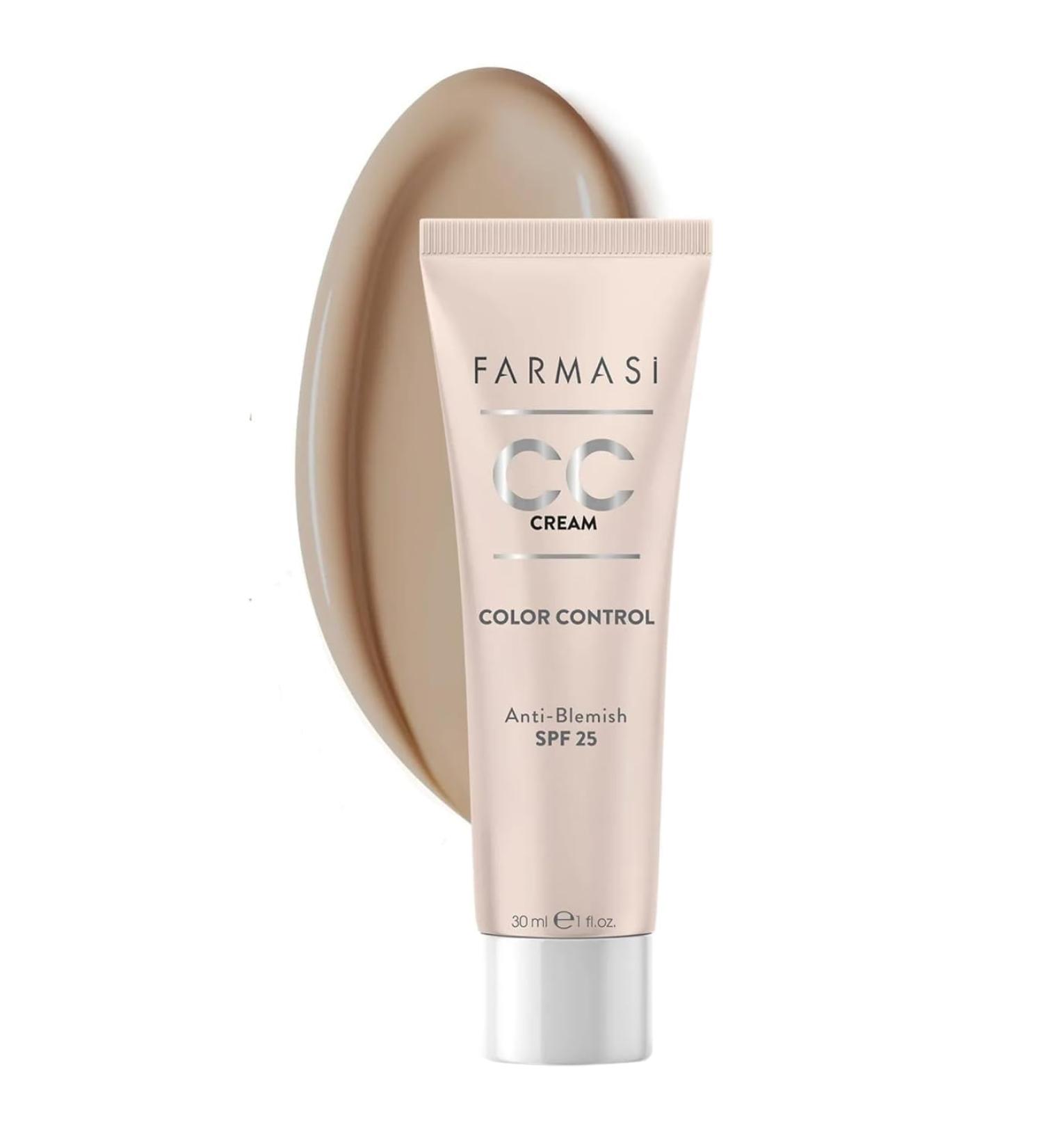 FARMASI CC Color Control Cream Natural and Flawless Finish Enriched Formula with Multimineral & Spf 25+ All-Day Hold All Skin Types 1 fl. oz 03 Medium