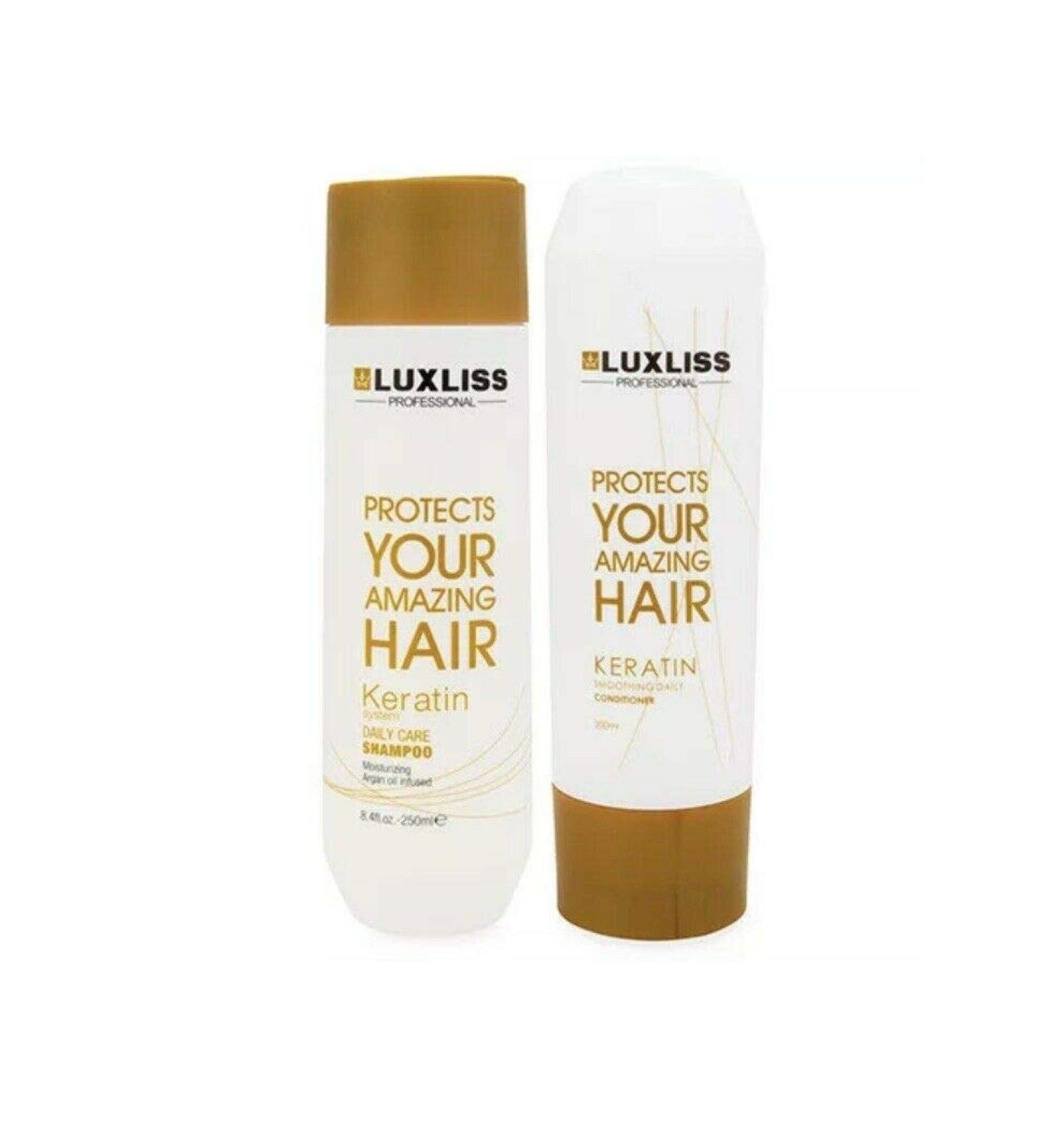 Luxliss Keratin Daily Care Shampoo 8.4 Fl Oz Pack of 2 - For Strong and Silky Hair - Buy Online on GoSupps.com