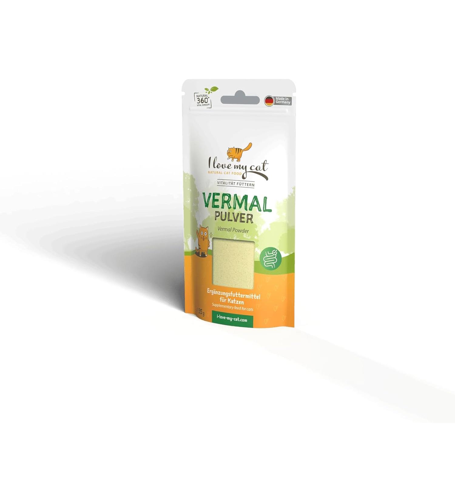 I Love My Cat Vermal Powder - 35g Food Supplement for Cats Against Giardia & Intestinal Parasites | International Shipping Available - Buy Online on GoSupps.com