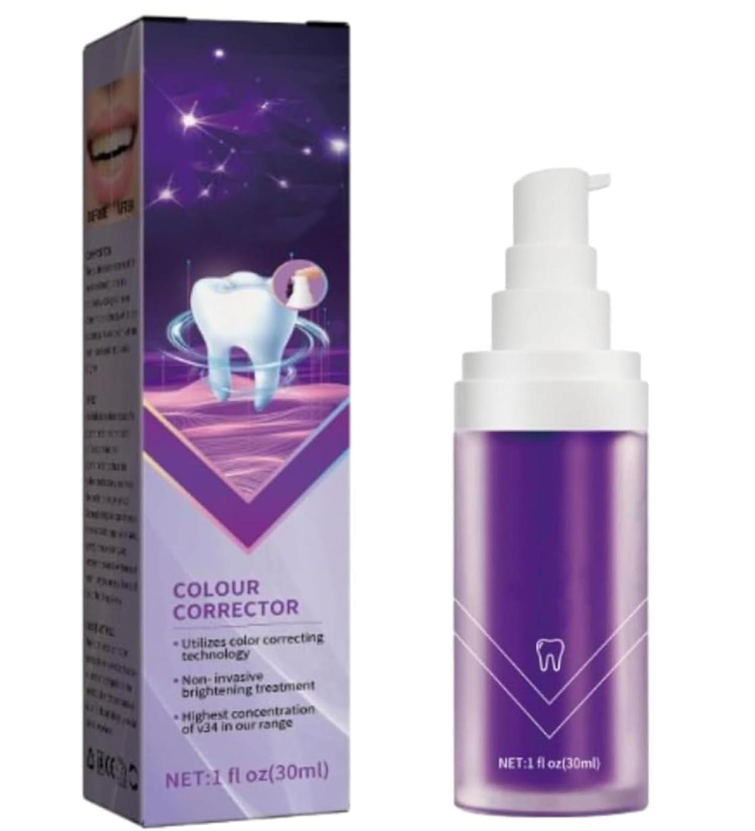 Fast Acting Purple Corrector Mint Whitening Toothpaste for Teeth Protection Purple Teeth Whitening Toothpaste Fresh Breath Removes Tooth Stains - Buy Online on GoSupps.com