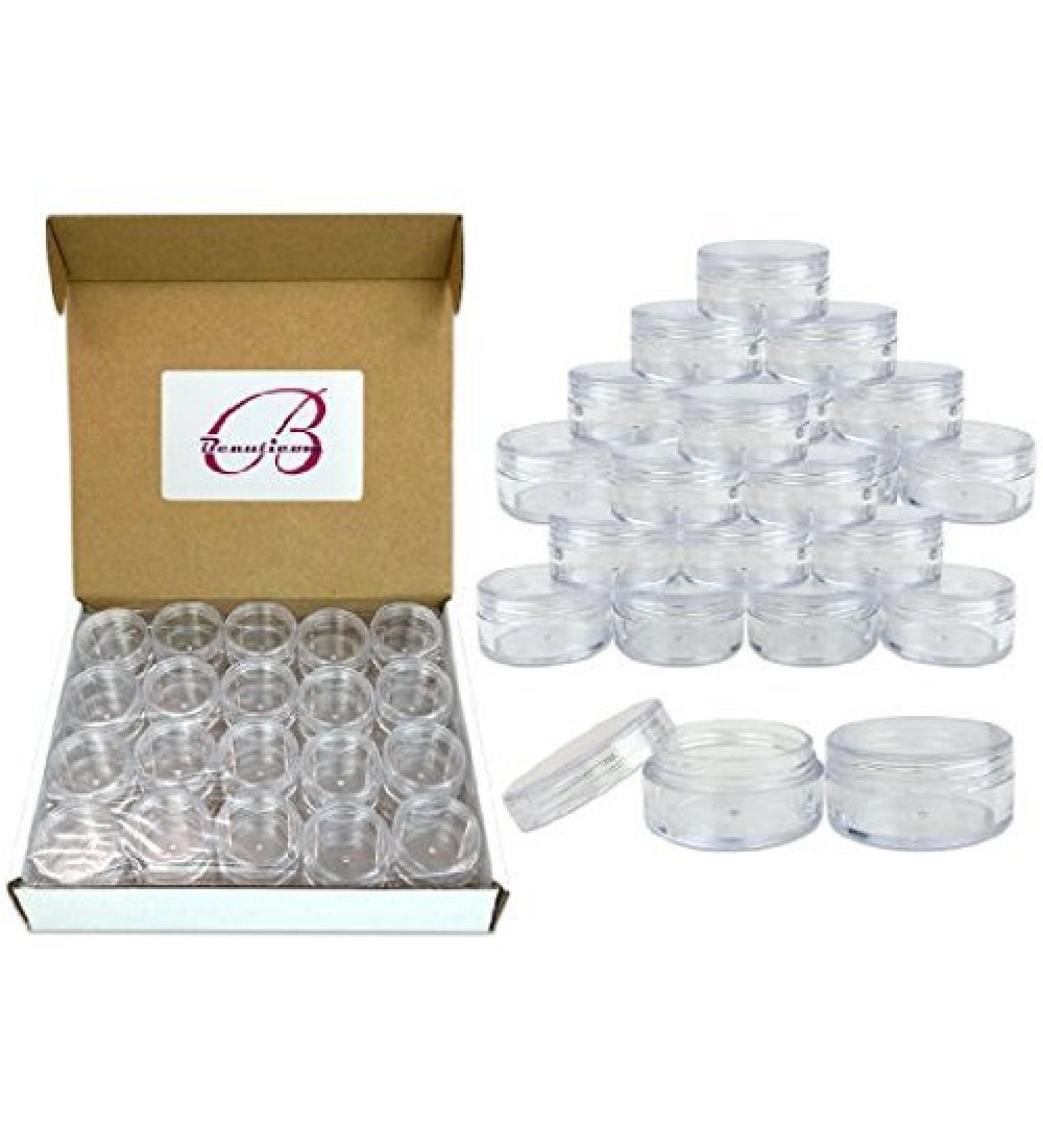 Beauticom 10g/10ml Round Clear Jars with Lids - 40 Pieces for Creams, Lotions, Make Up, Powders, Glitters - Buy Online on GoSupps.com