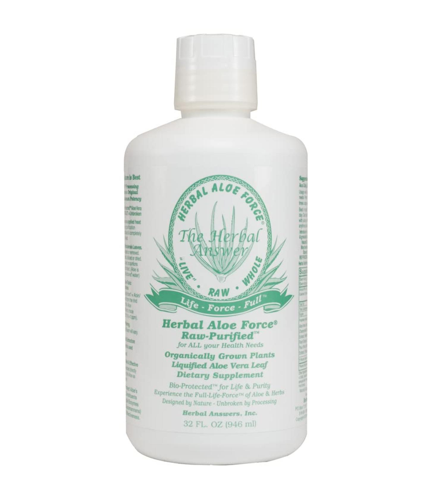 Herbal Answers Herbal Aloe Force - Raw Purified 32 oz | Natural Aloe Vera Juice - Buy Online on GoSupps.com