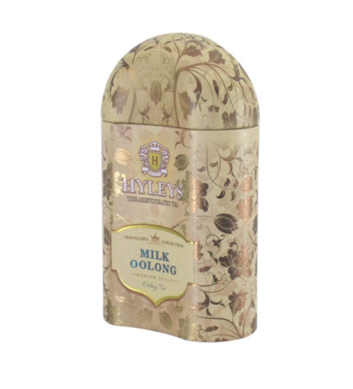 Hyleys Milk Oolong Tea - Chinese Medium Leaf - 3.52 oz (100g) Tin - Premium Traveller's Collection - Buy Online on GoSupps.com