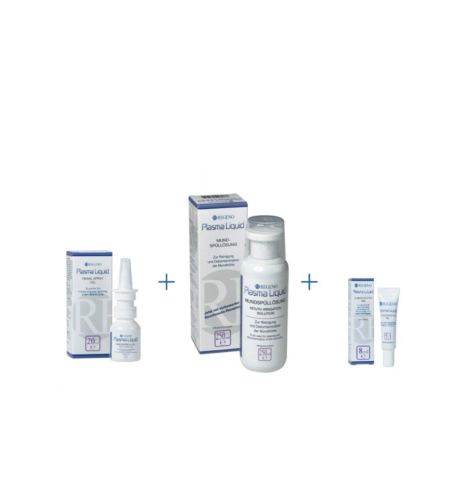Plasma Liquid Trial Pack - Nasal Spray Gel Mouthwash Solution & Ear Drop Gel | International Shipping - Buy Online on GoSupps.com