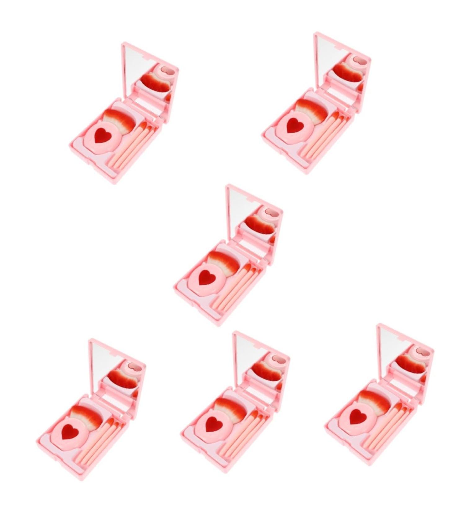 FRCOLOR 6 Boxes makeup brush set makeup brush container portable powder brush Cosmetic Tool Lip make up kit Portable Beauty Brush Foundation Brush plastic abs woman mirror box - Buy Online on GoSupps.com