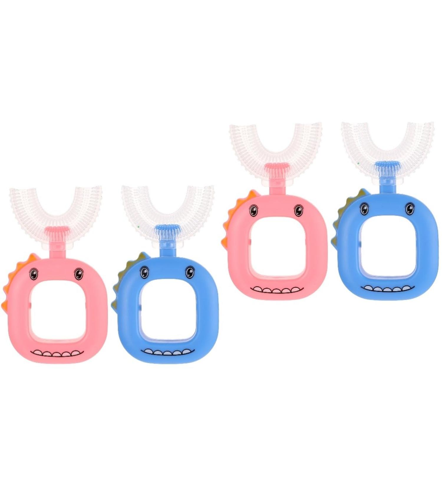 Mobestech 4-Piece U-Shaped Toothbrush Set for Children | Portable Manual Tools for Toddlers | Easy Cleaning Accessories for Lazy Babies - Buy Online on GoSupps.com