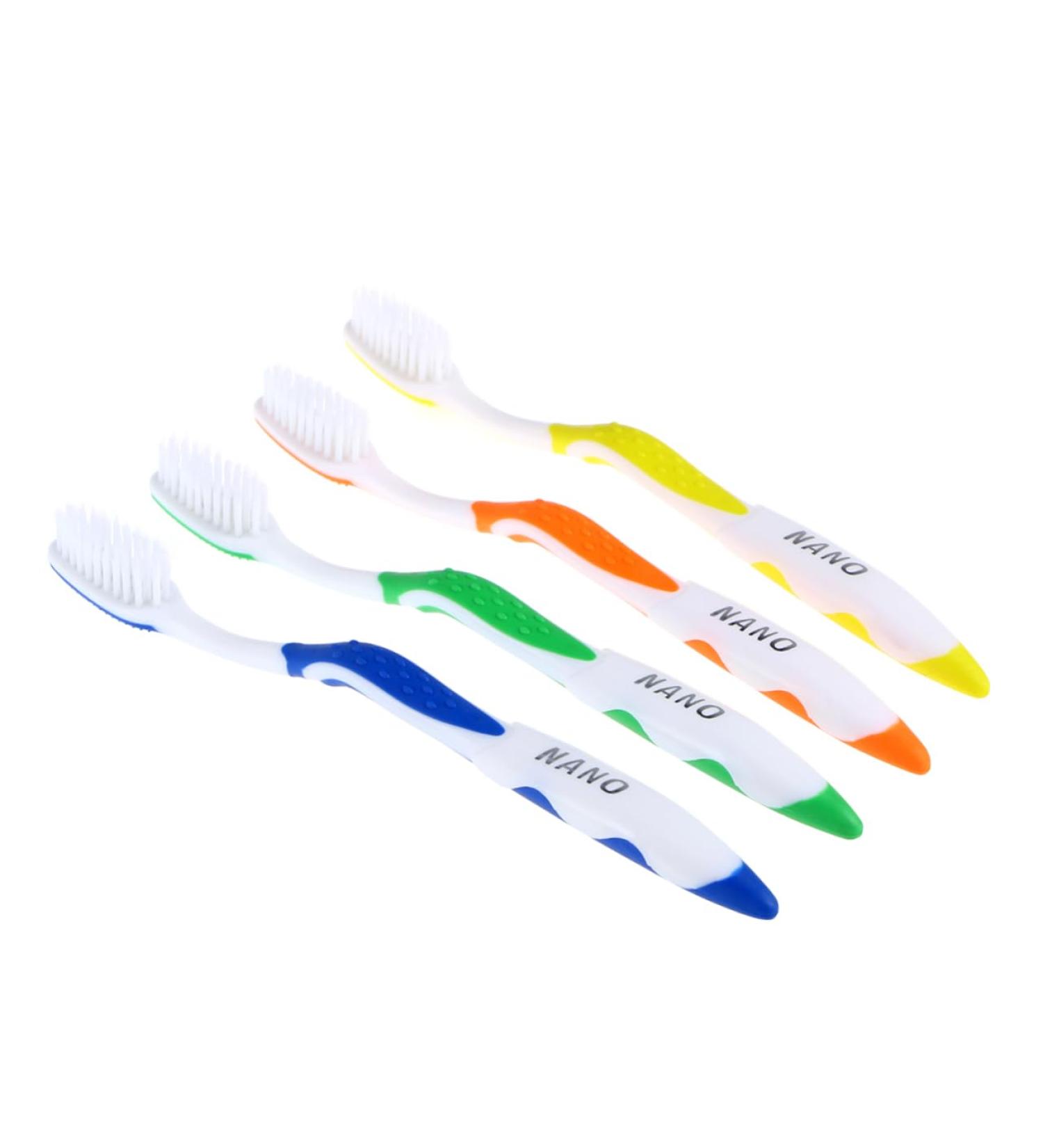 Buy HomsfoU Soft Nano Toothbrush Set - 4 Two-Layer Ergonomic Toothbrushes for Adults - Premium Korean Design - Buy Online on GoSupps.com