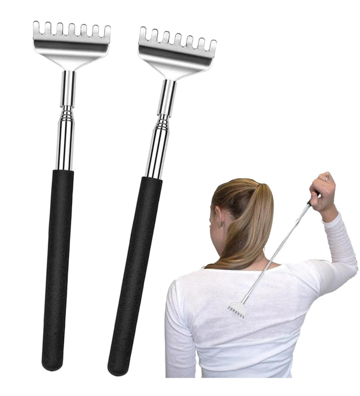 Voarge 2-Piece Stainless Steel Back Scratcher - Extendable Telescopic Design for Ultimate Comfort - Perfect for Head & Back Relief - Shop Internationally! - Buy Online on GoSupps.com
