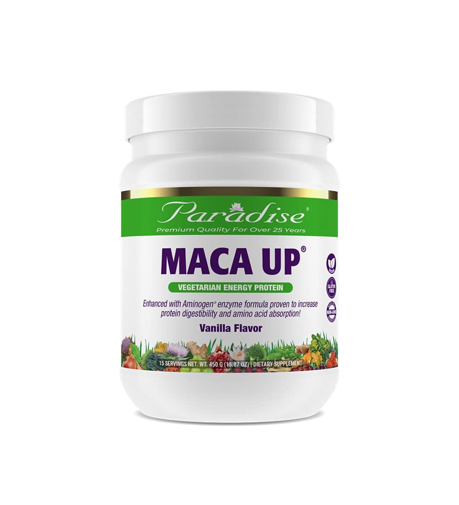Paradise Herbs Maca Up Protein Powder, Vanilla, 15.87 Ounce