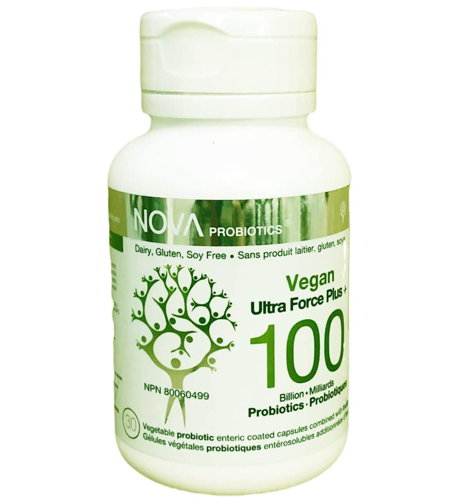 Nova Probiotics Vegan Ultra Force Plus 100 Billion 30 Vcaps - Buy Online on GoSupps.com