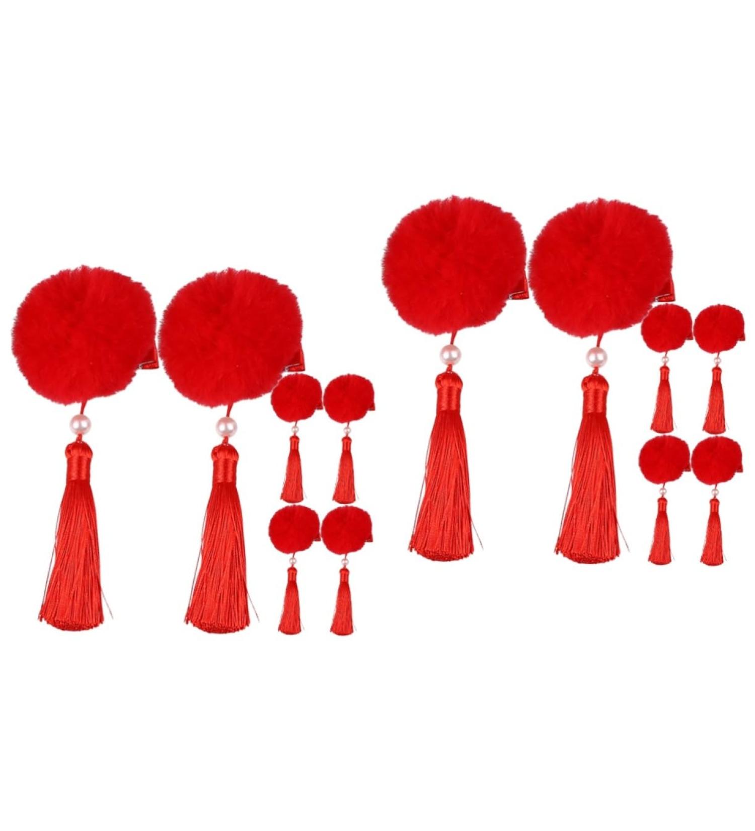 FRCOLOR 6 Pairs Tassel Hair Ball Hair Clip Girl Hair Accessories Kids Hair Accessories Barrettes for Baby Girls Flower Hair Barrettes The Flowers Girl Child Red Headgear Artificial Fur - Buy Online on GoSupps.com