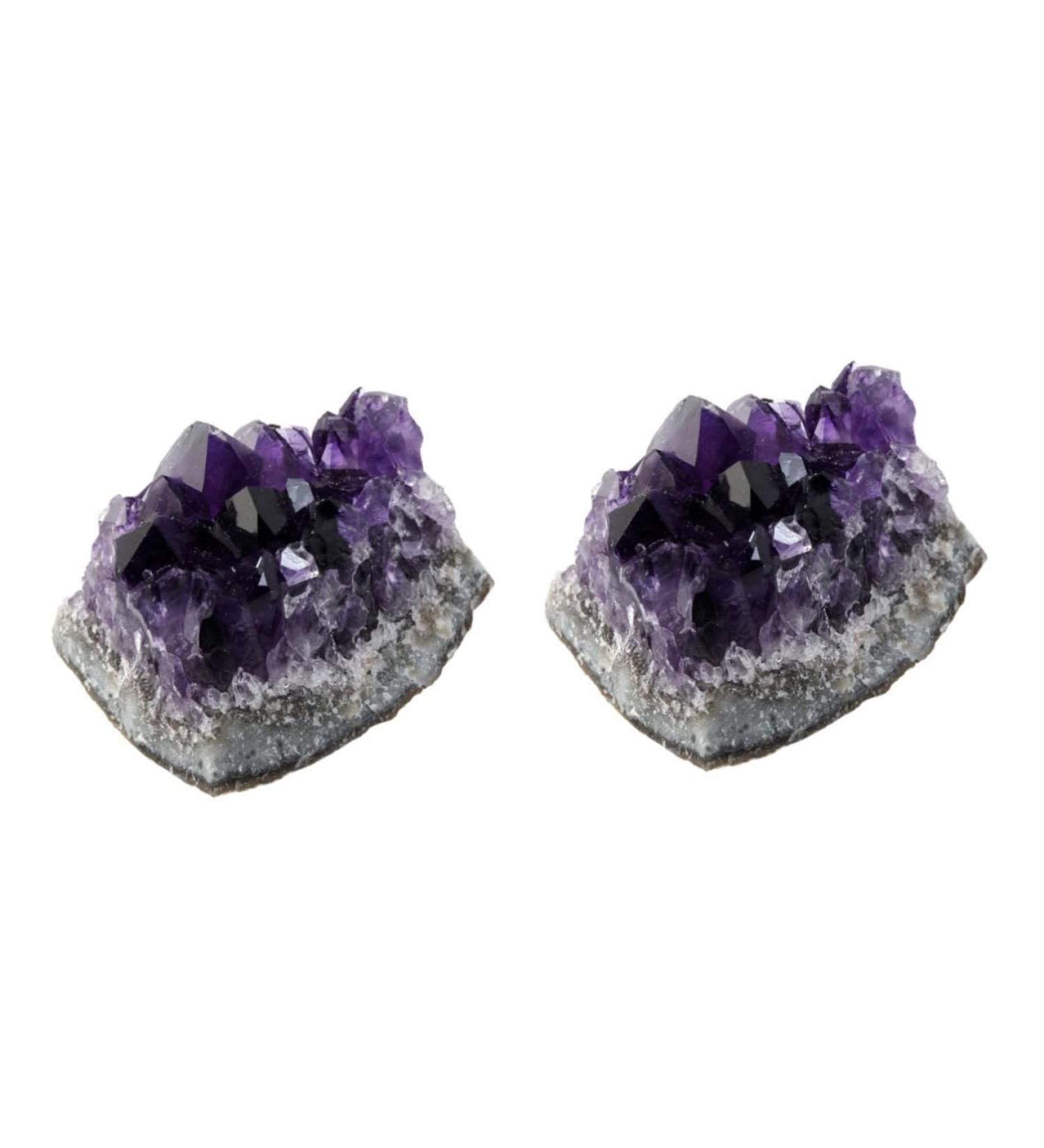 MUCKLILY Purple Ornament 2pcs Amethyst Cluster Chips Natural Crystal Decoration Natural Crystal Ornament Various Ornaments - Buy Online on GoSupps.com