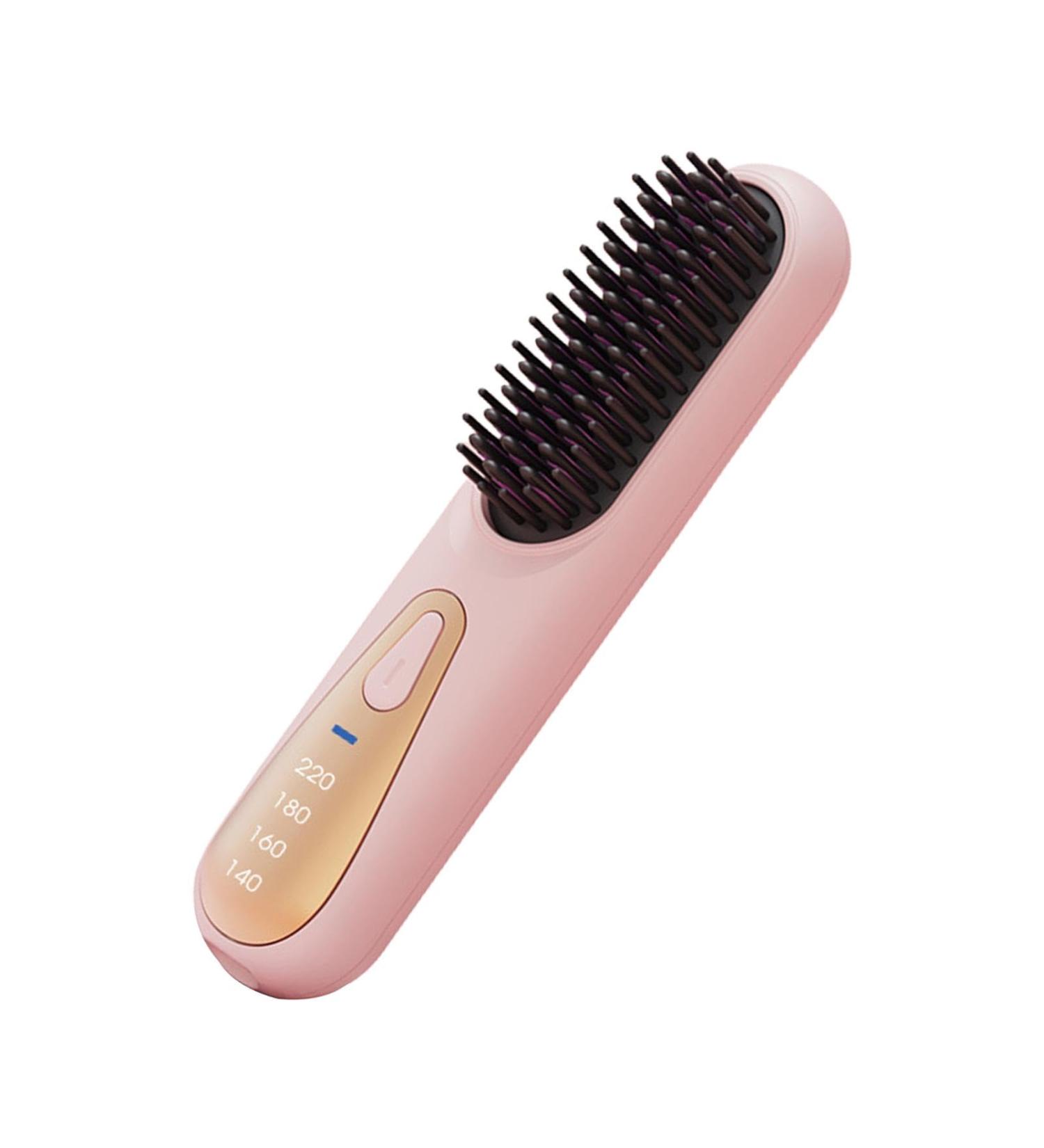 Buy Portable Hair Straightener Brush - Long-Term Styling & Smoothing Comb for Women & Girls - Pink - Buy Online on GoSupps.com