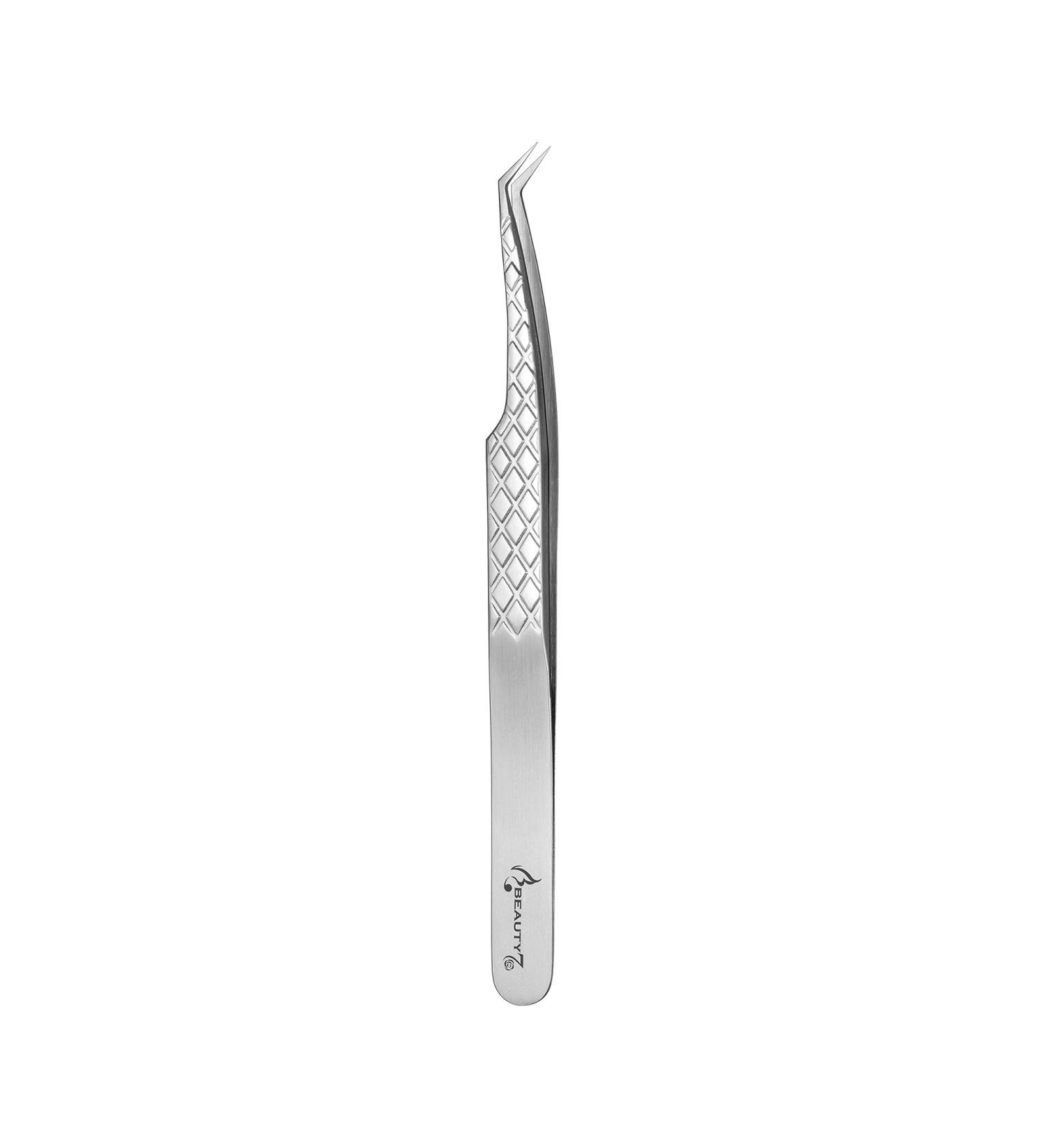Beauty7 Eyelash Tweezers Stainless Steel Sharp Tips for Semi-Perm Lash Extension Color Silver Silver03 - Buy Online on GoSupps.com