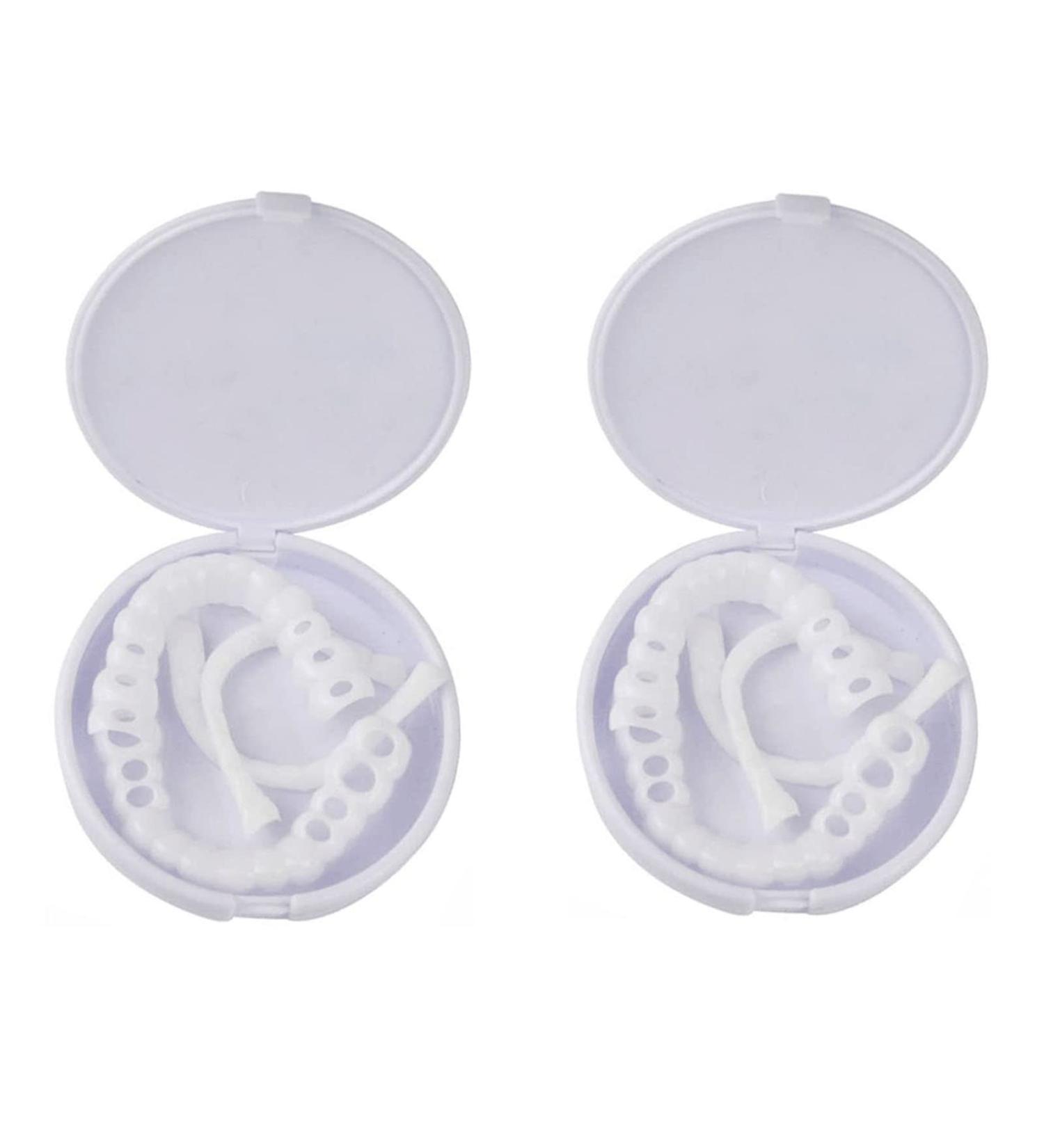 Flipped Warm 2 Pairs Veneers Teeth Set - Dentures for Men & Women Plug-In False Teeth Whitening Alternative for Bad Teeth - Buy Online on GoSupps.com