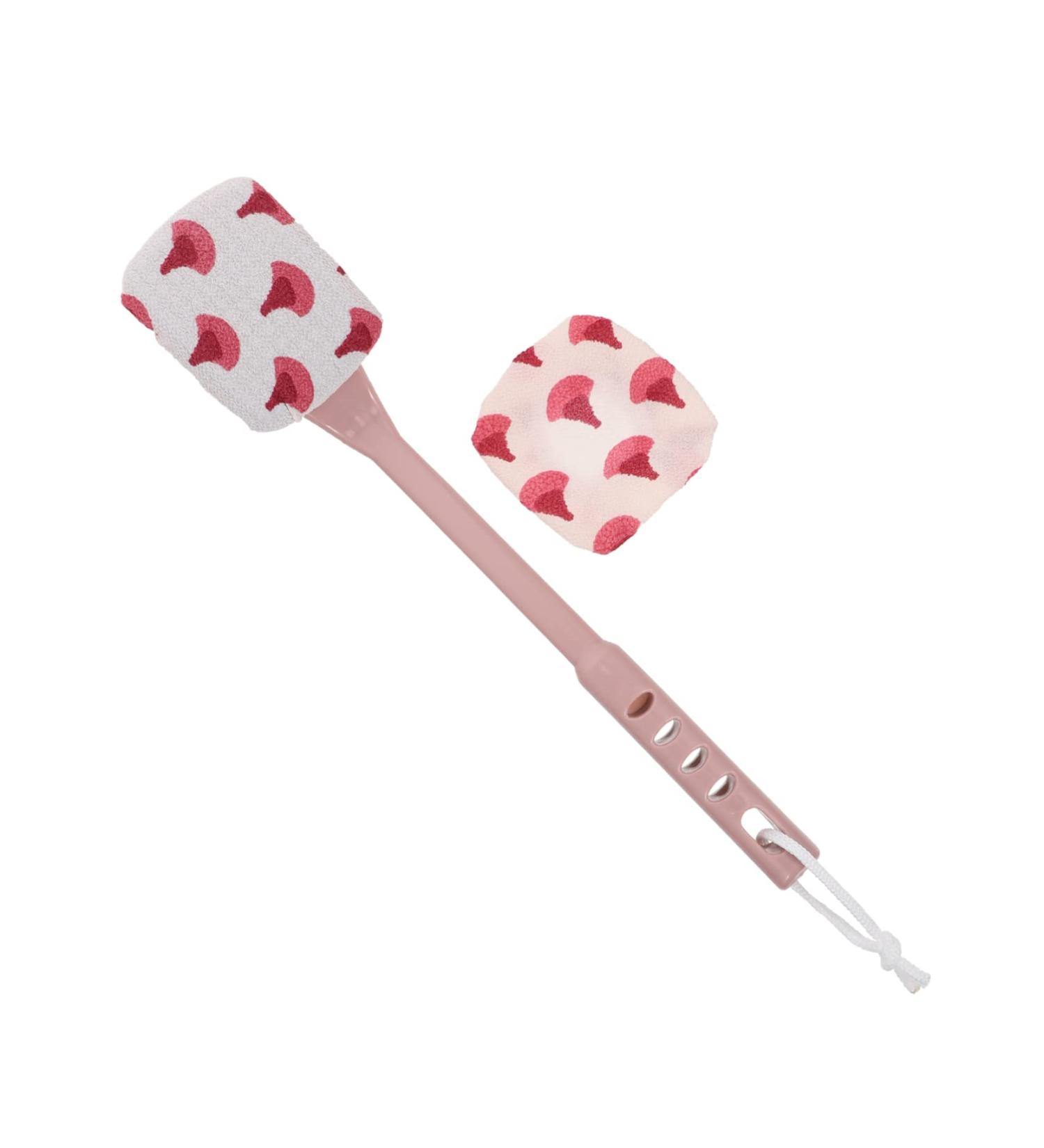 Healeved Bath Brush Shower Loufah Sponge Tub Cleaner | Exfoliating Body Brush with Handle | Spa Shower Supply 36X9CM - Buy Online on GoSupps.com