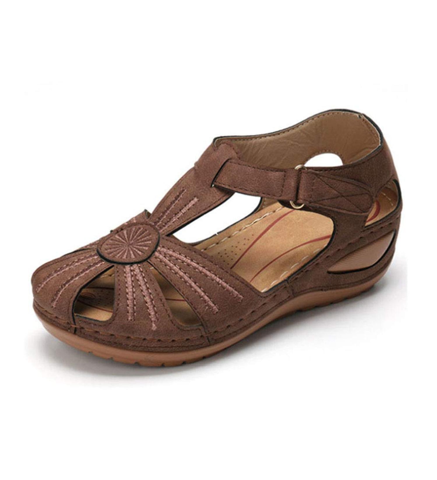 Buy Creev Ladies Wedges - Comfortable Adjustable Sandals for Women | Casual Hollow Round Toe Design | Perfect for Everyday Wear - Buy Online on GoSupps.com