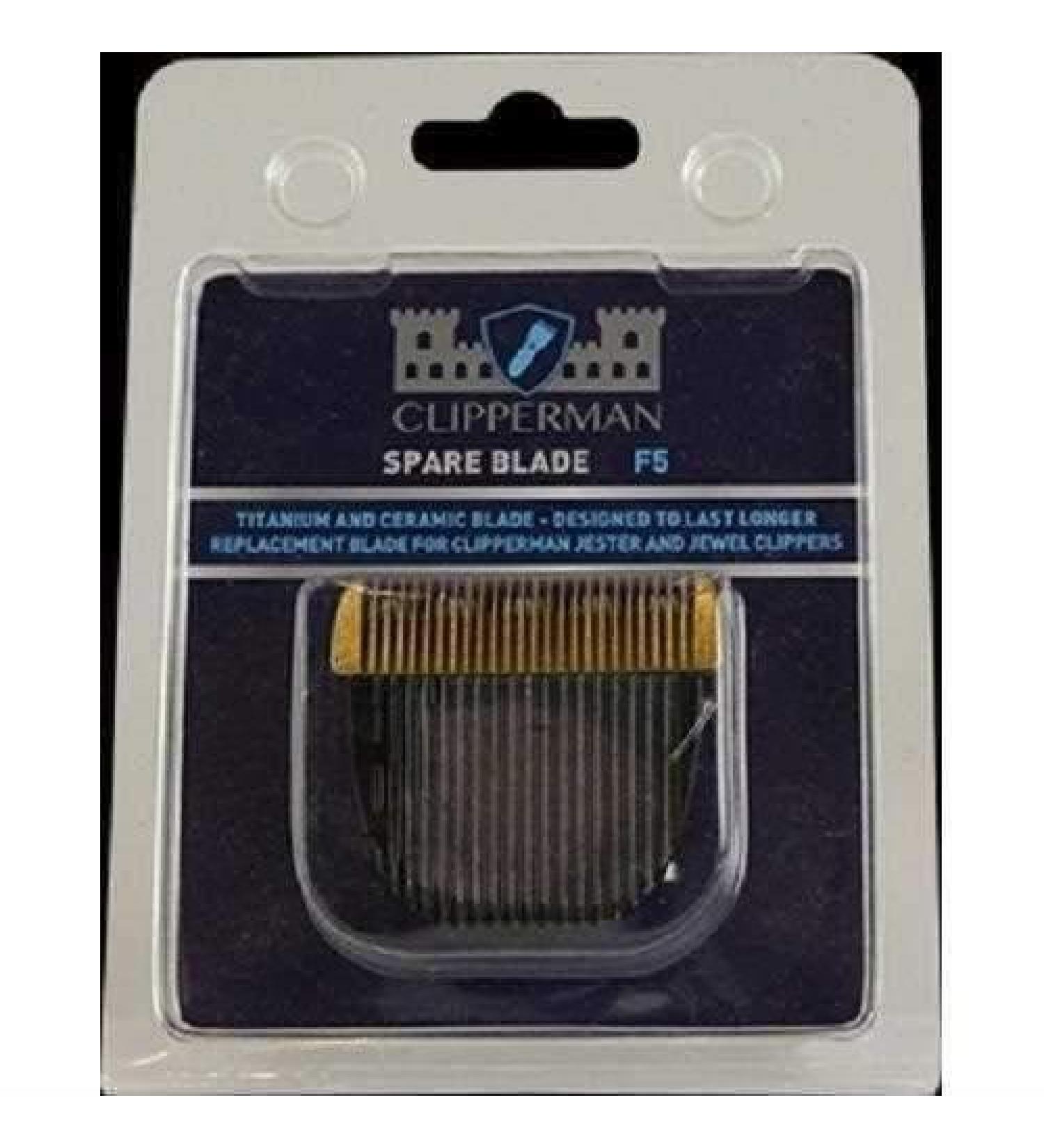 Clipperman Unisex's F5 Titanium and Ceramic Blade Set for Jewel Clear Regular