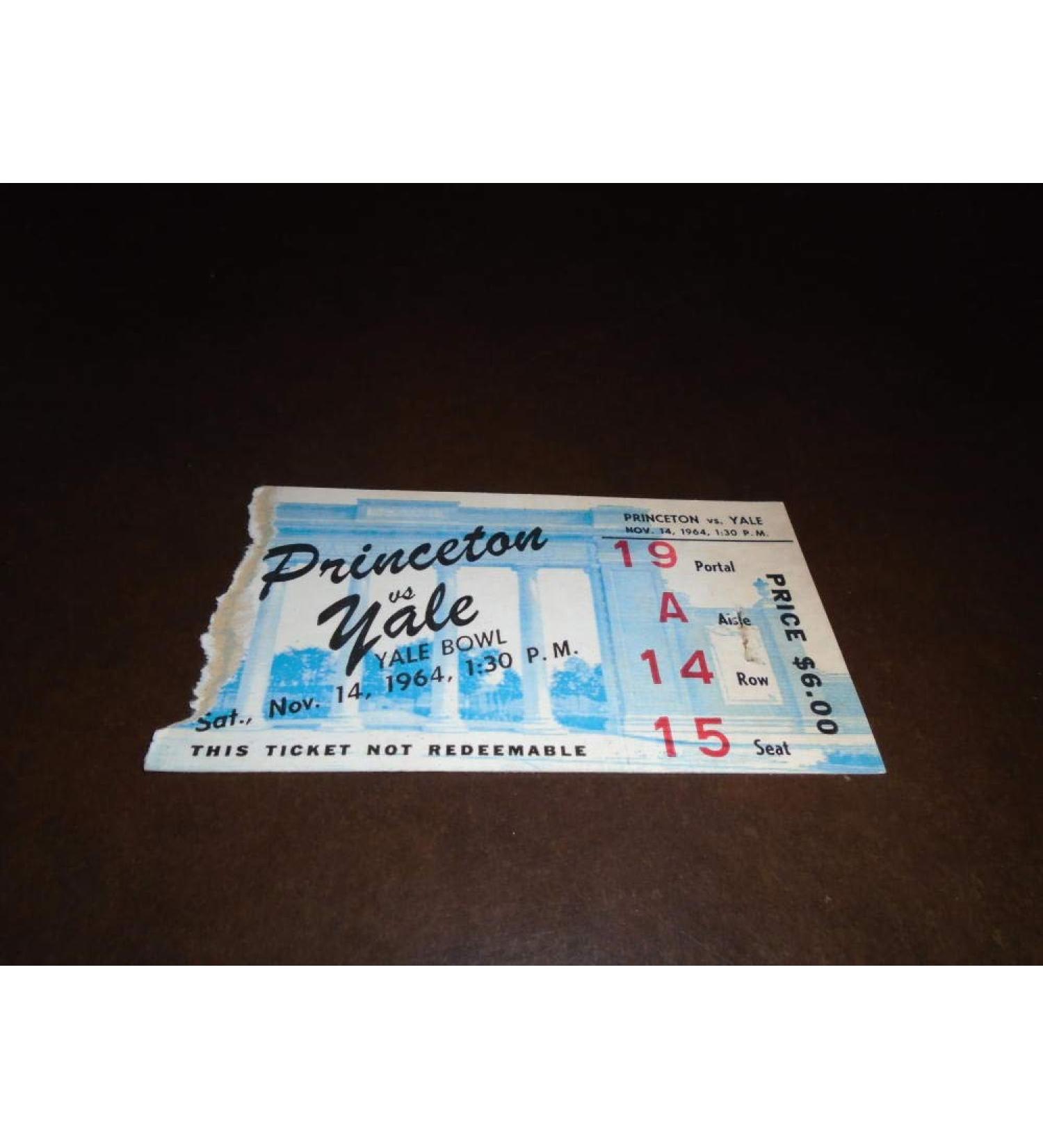 1964 PRINCETON VS YALE COLLEGE FOOTBALL TICKET STUB