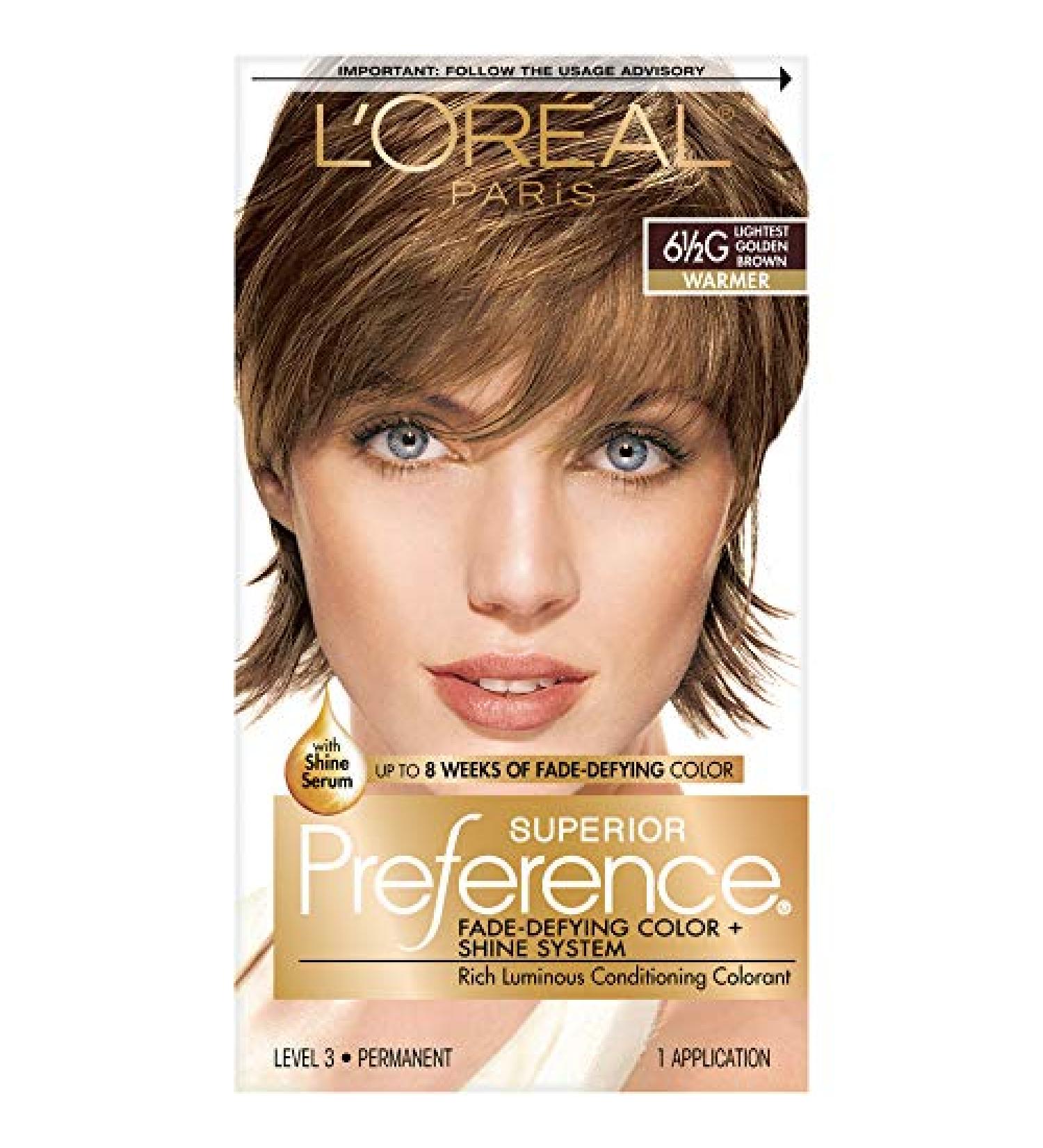 L'Oreal Paris Superior Preference Fade-Defying Hair Color 6.5G Lightest Golden Brown - Pack of 1 - Buy Online on GoSupps.com