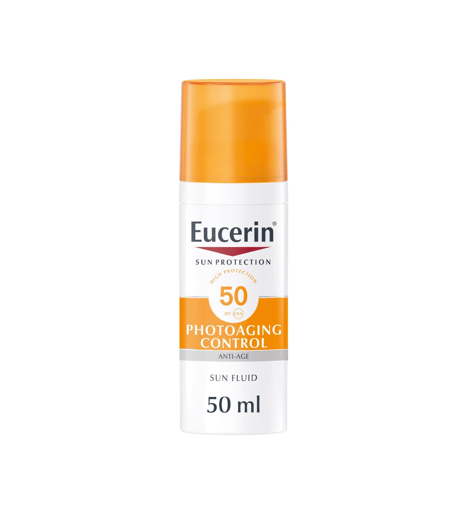 Eucerin Photoaging Control Sun Fluid SPF 50 with Hyaluronic Acid - Buy Online on GoSupps.com