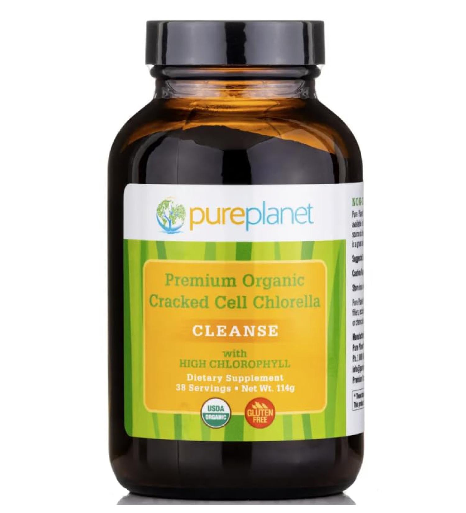 PURE PLANET Cracked Cell Chlorella Organic 4oz Powder