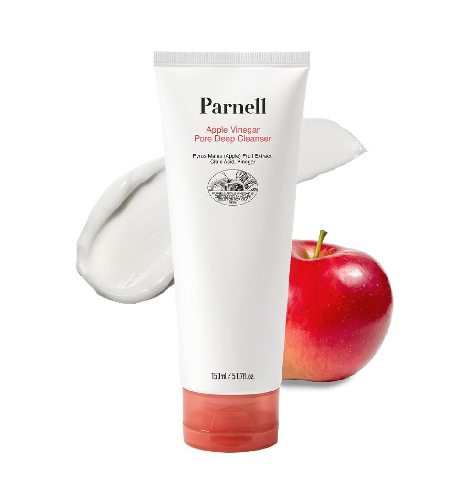 Parnell Apple Vinegar Pore Deep Cleanser Gentle Face Wash with Apple Extract & Baking Soda Removes Sebum & Impurities Pore Control Foam Cleanser for Oily & Acne-Prone Skin 5.07 fl oz / 150ml - Buy Online on GoSupps.com