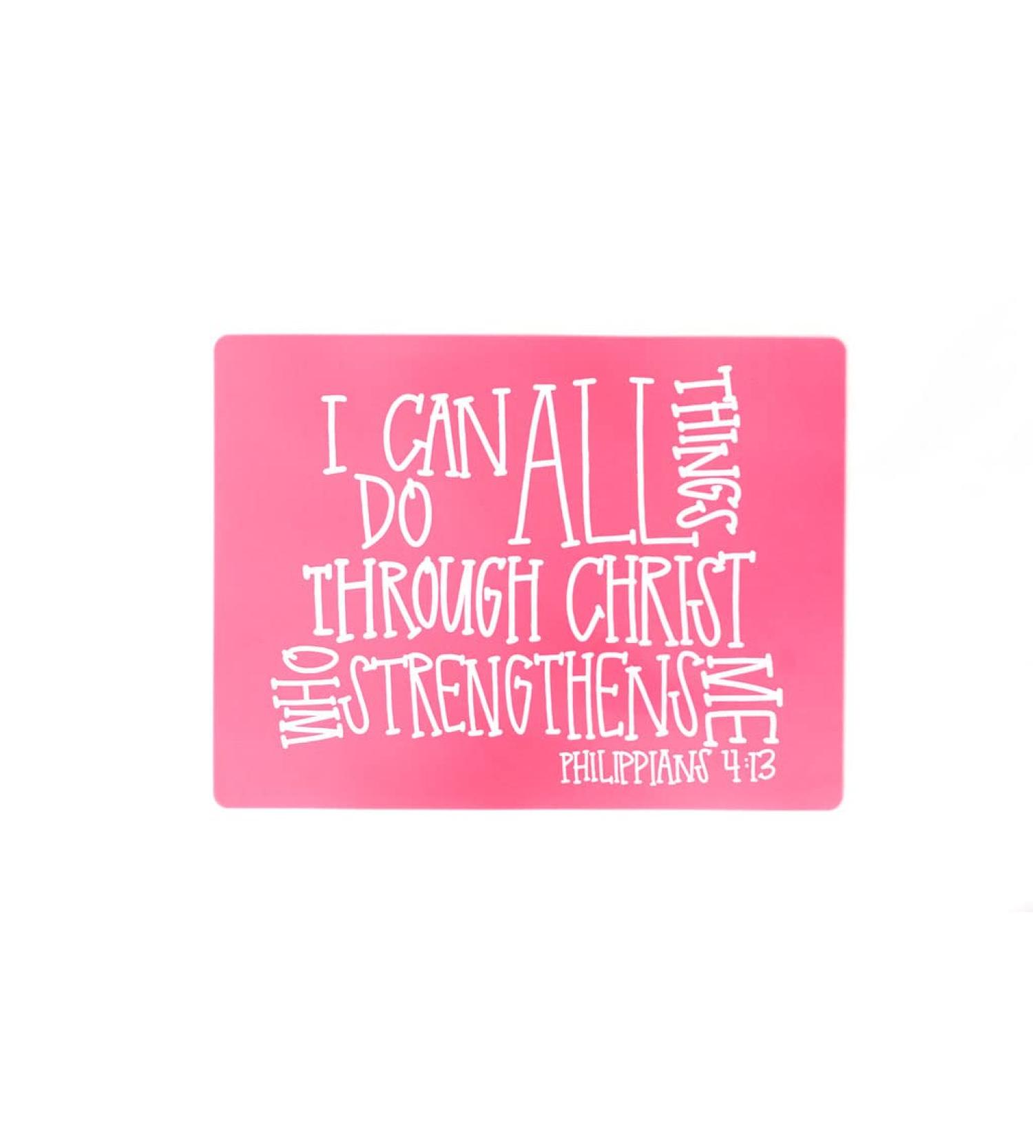 HIS KIDS COMPANY Phil 4:13 Pink PLACEMAT - Empowering Kids to Achieve Anything! - Buy Online on GoSupps.com
