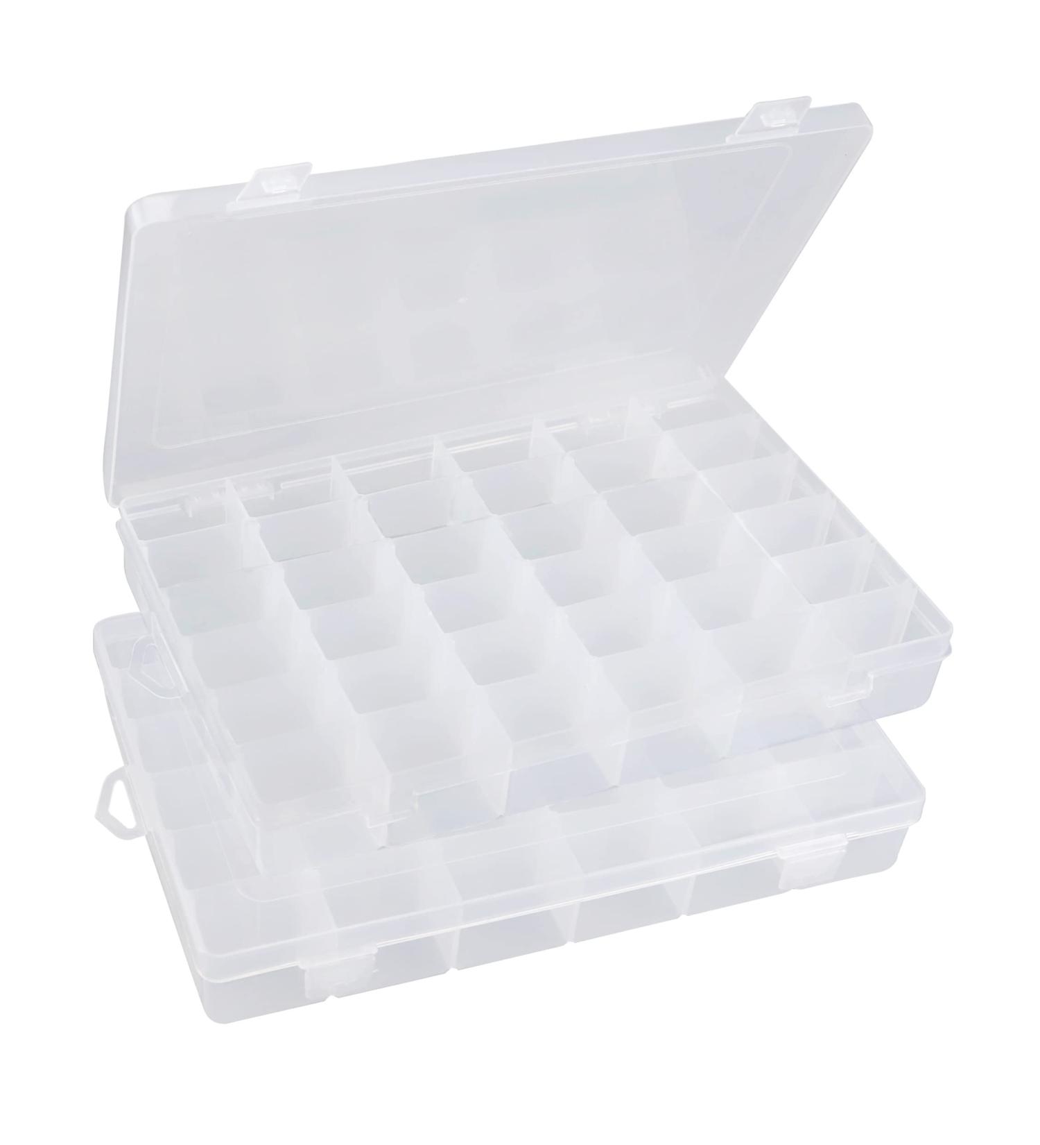 Beoccudo 2 Pack Tackle Box Bead Organizer - Clear Fishing Tackle Box with Dividers for Plastic Compartment Storage - Buy Online on GoSupps.com