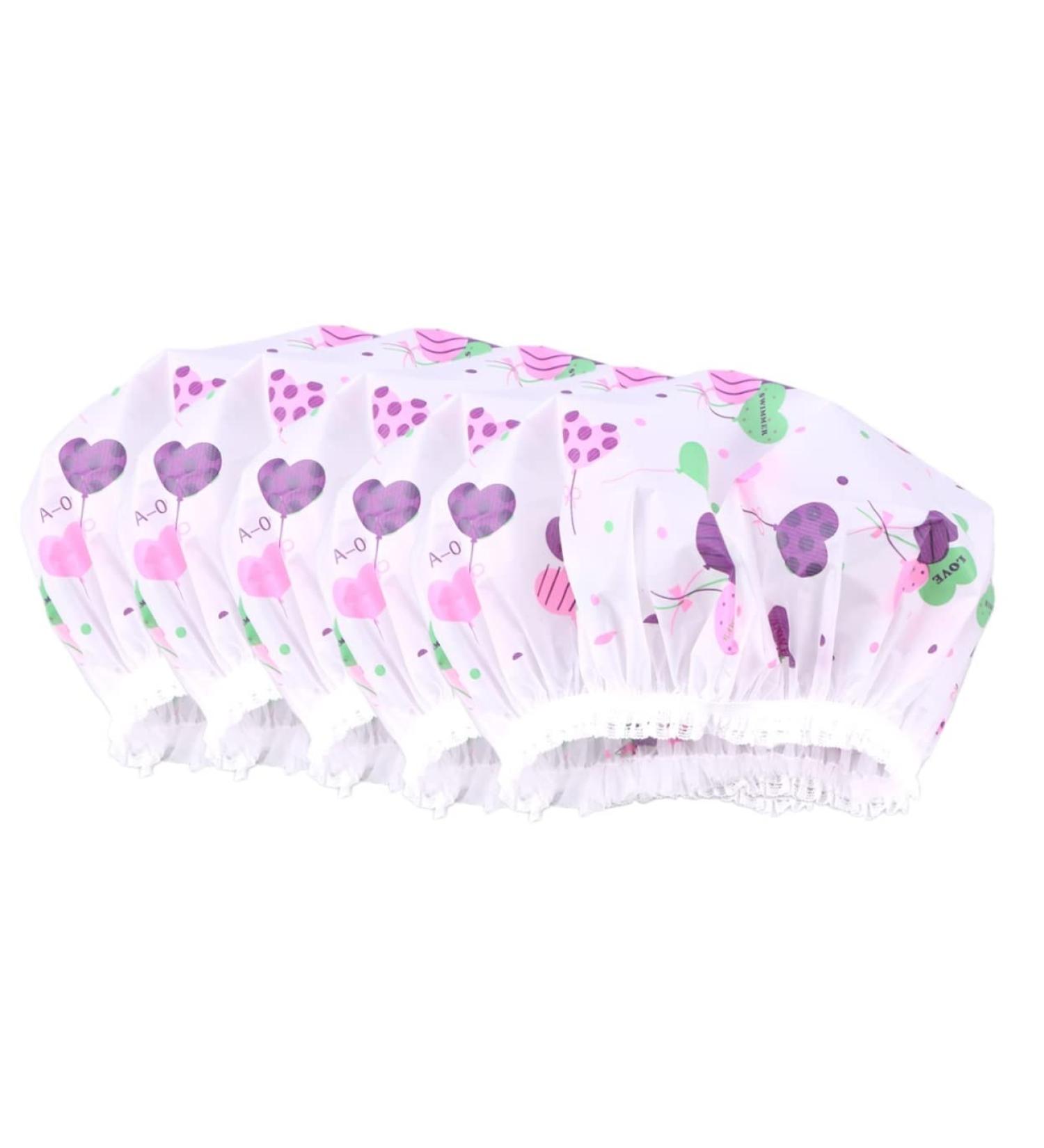 10pcs Healeved Plastic Shower Cap | Thicken & Water-Proof Bath Hat for Swimming | Miss Shower - Buy Online on GoSupps.com