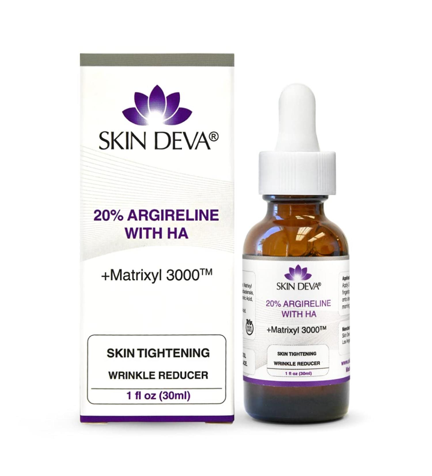 SKIN DEVA 20% Argireline Serum Anti-Aging Wrinkle Reducer with Matrixyl 3000 & Pure Hyaluronic Acid for Youthful Skin - Buy Online on GoSupps.com
