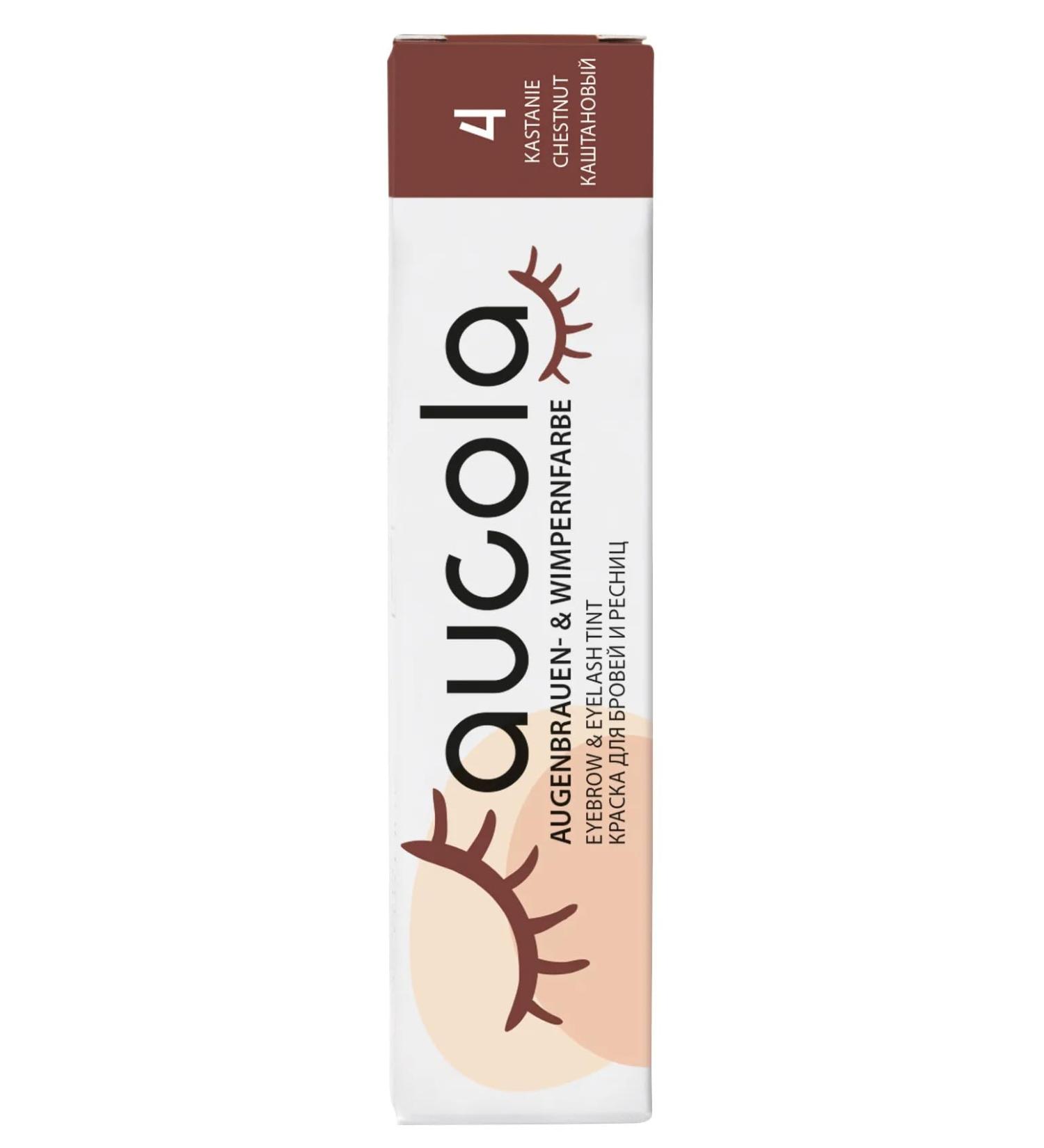 Aucola Eyebrow and eyelash tint 8 radiant shades mixable intensive coverage lasting up to 6 weeks creamy consistency volumizing 4 chestnuts 15 ml - Buy Online on GoSupps.com