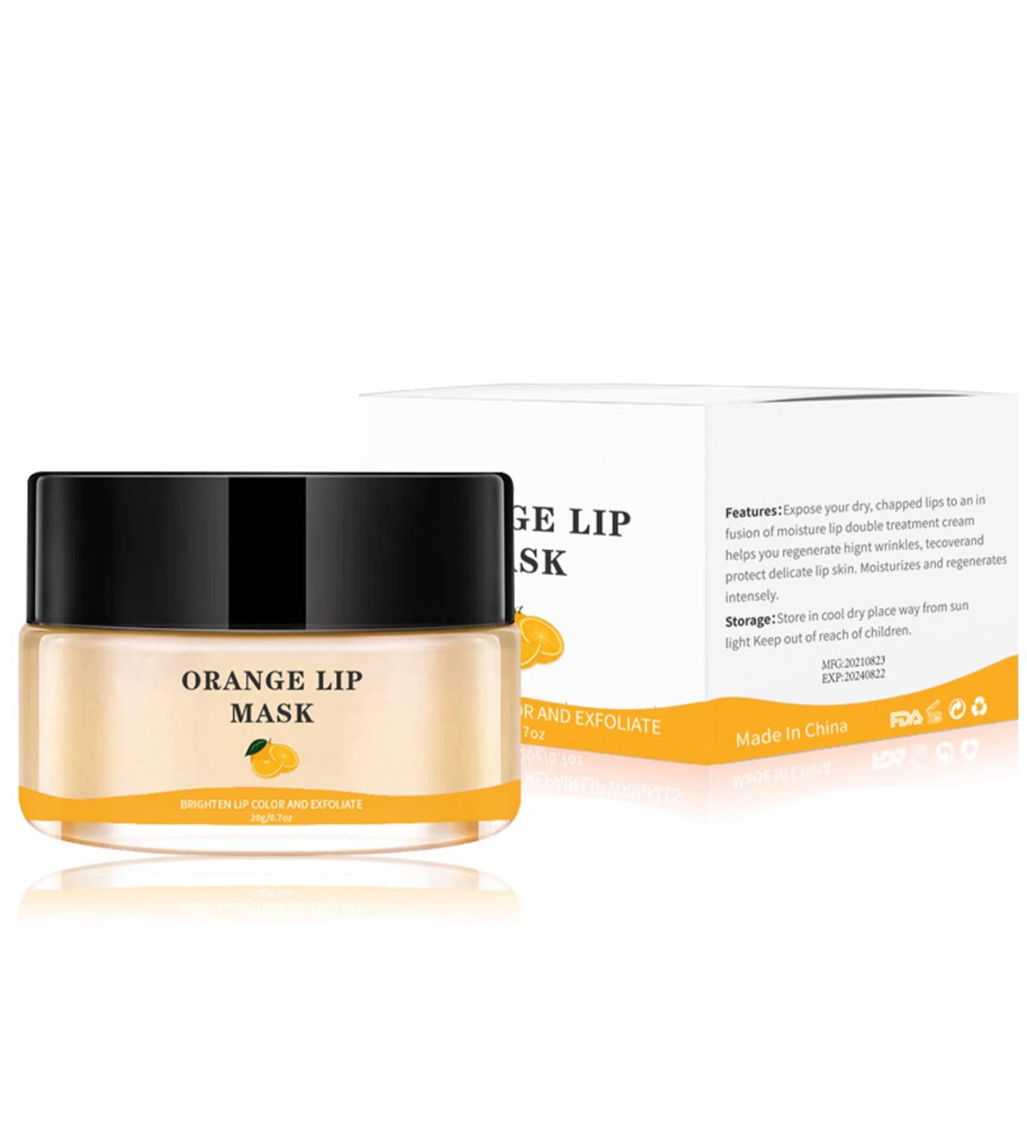 Orange Lip Sleeping Mask for Night Moisturizing and Repairing Dry, Chapped Lips - Lip Oil and Moisturizer to Fade Lip Lines - Buy Online on GoSupps.com