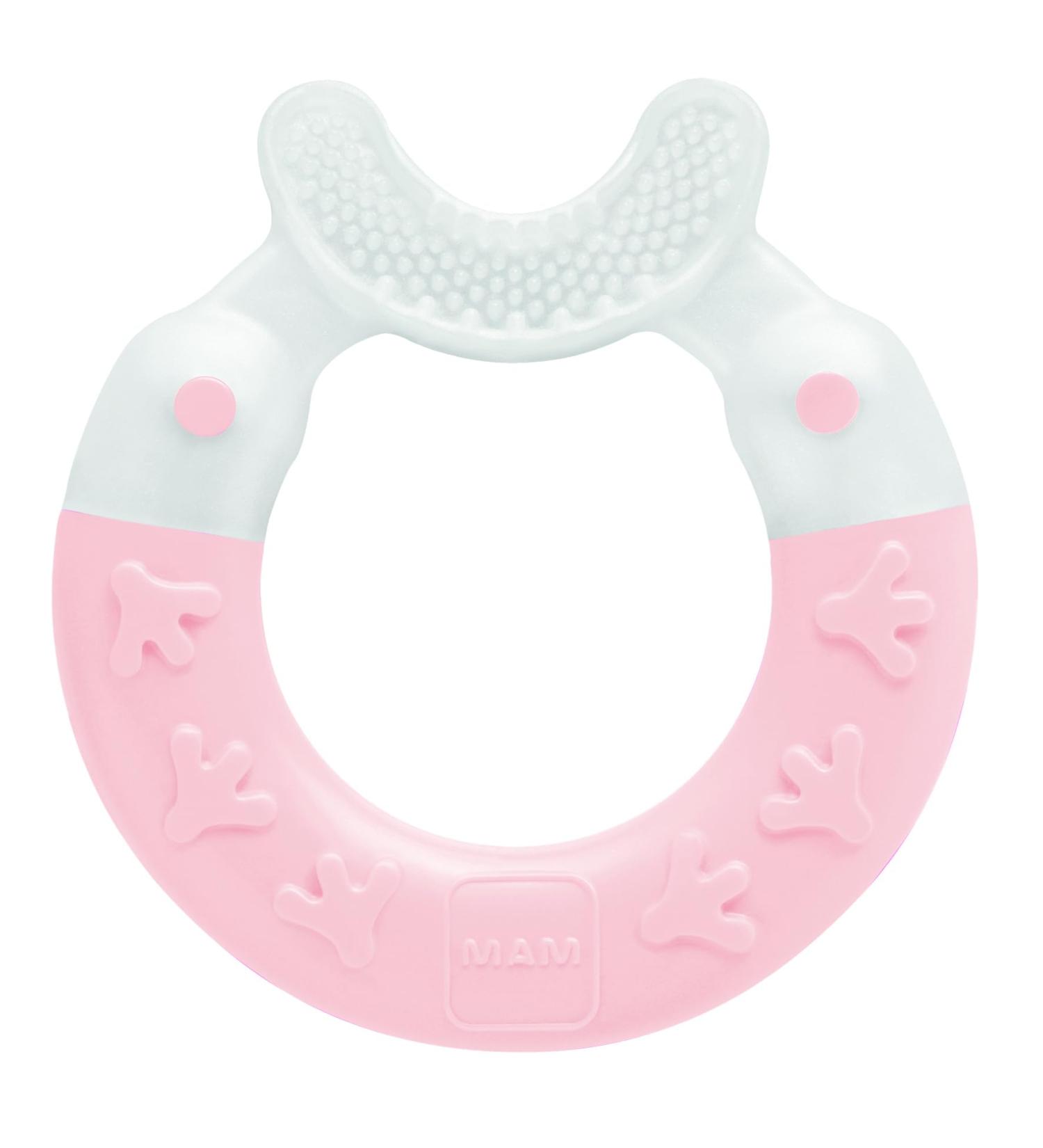 MAM Bite & Brush C136 - Gums Cleansing & Massaging Toothbrush for Babies 3 Months+ Pink Rose | International Shipping Available - Buy Online on GoSupps.com
