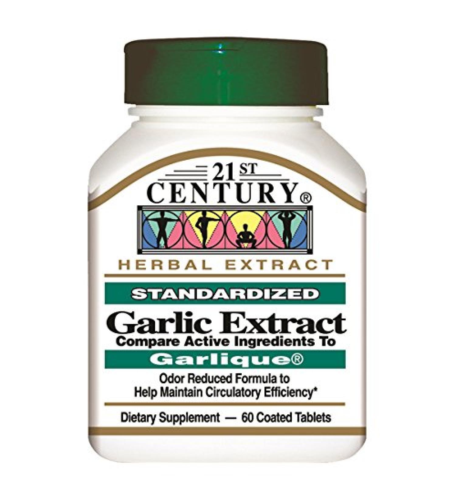 21st Century Health Garlic Extract Odor Free 60 ENTERIC Coated Veg. TABS