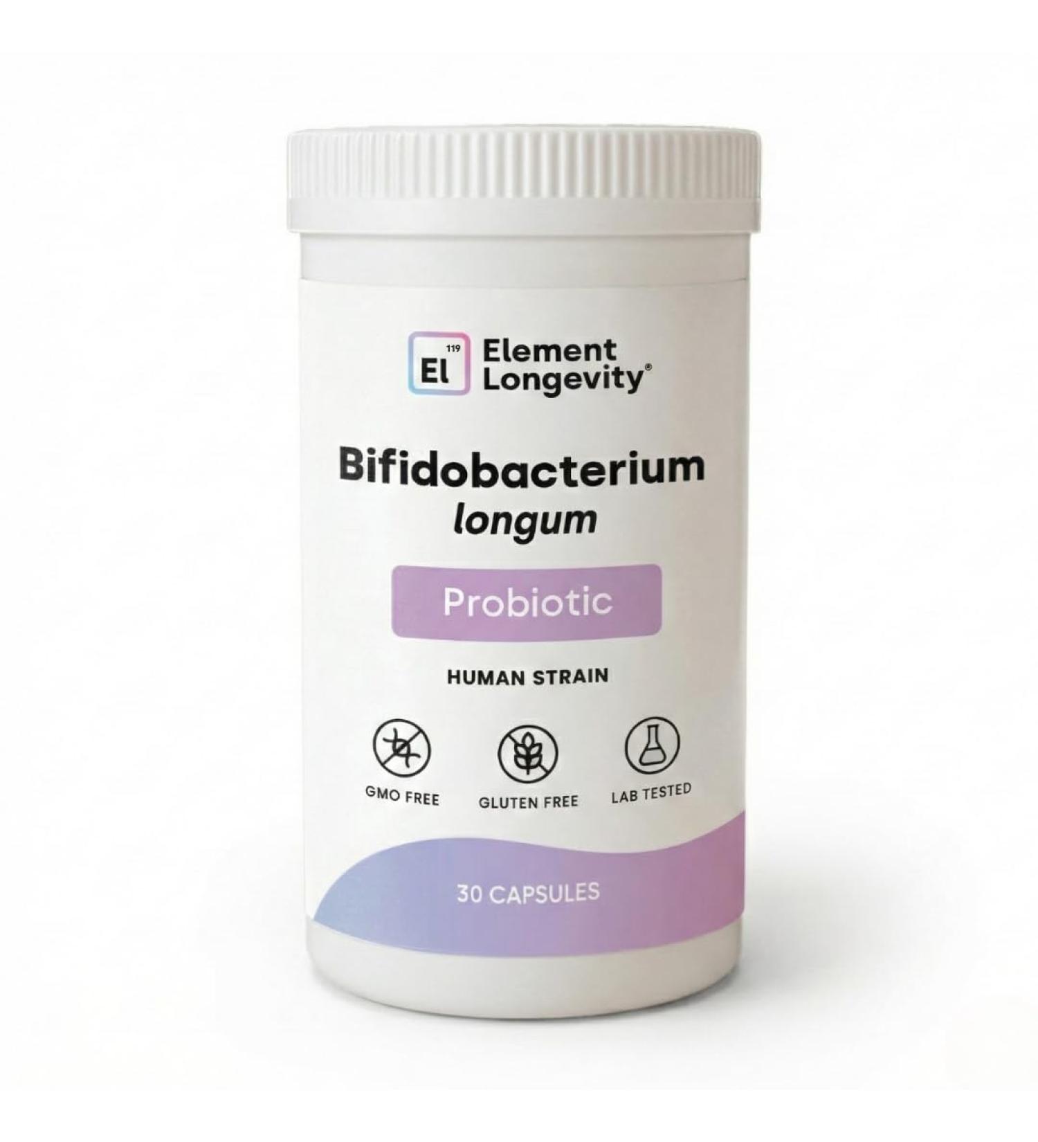 Element Longevity Human Strain Bifidobacterium Longum Probiotic | Supports Metabolic Balance Calms Sensitivity & Daily Resilience | Clinically Studied Synbiotic | 30ct (30 Day Supply) - Buy Online on GoSupps.com