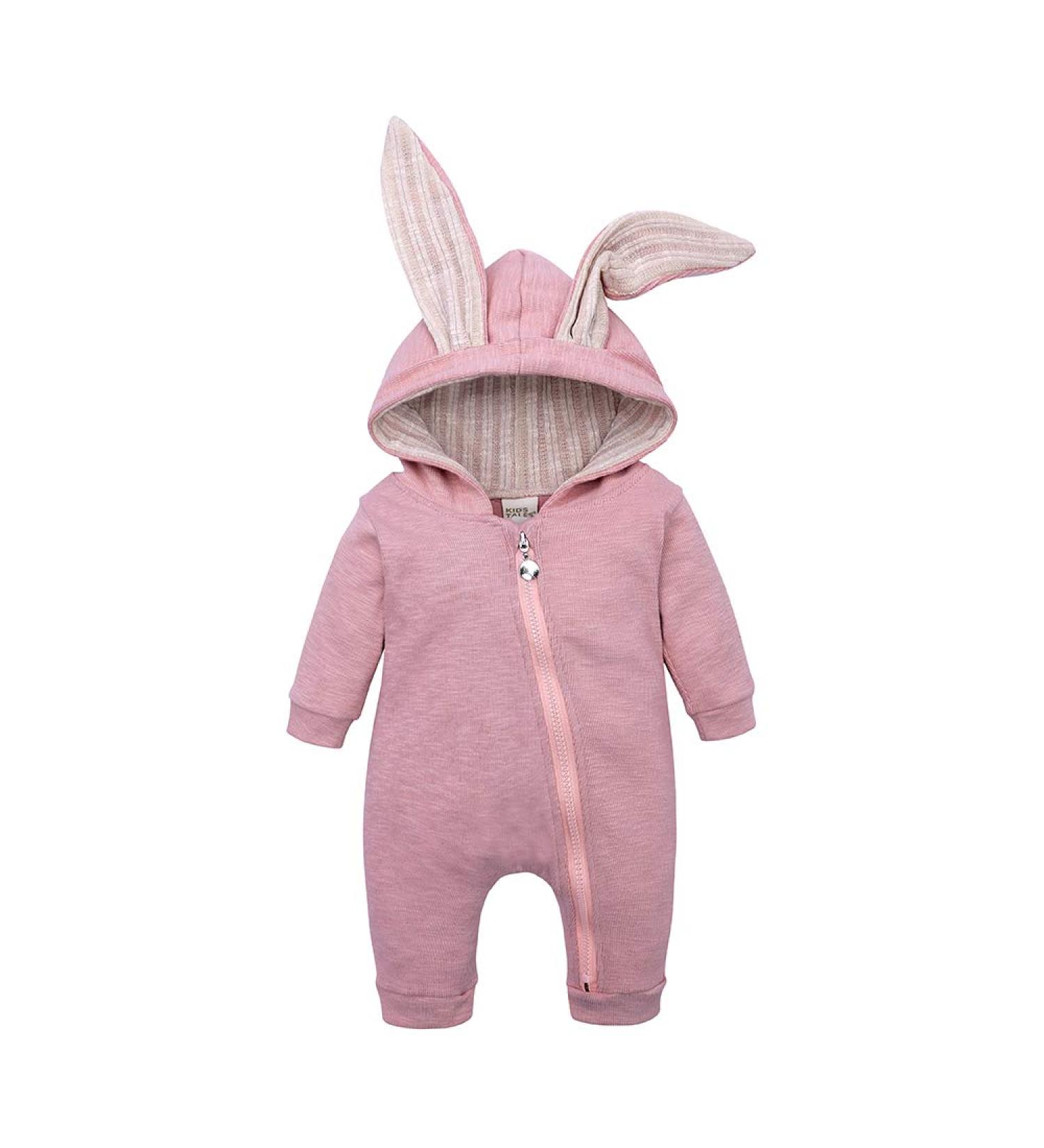 Kids Tales Newborn Baby Winter Warm Rabbit Ear Hooded Romper 0-3 Months Pink - Buy Online on GoSupps.com
