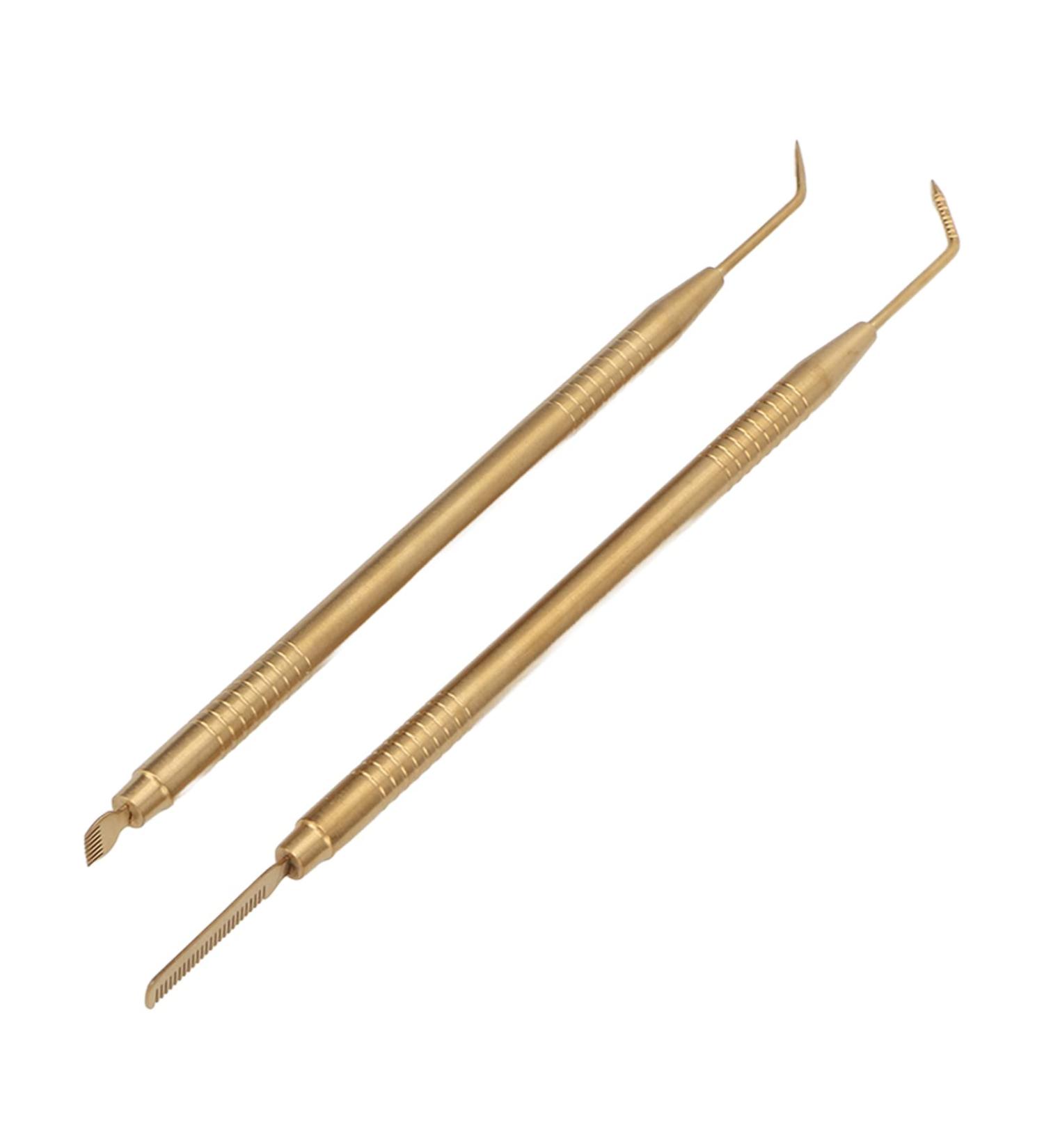 Eyelash Lift Separator Tool Comfortable Grip Tail Comb Metal Lash Lift Rods Stainless Steel for Beauty Salon (Gold) - Buy Online on GoSupps.com