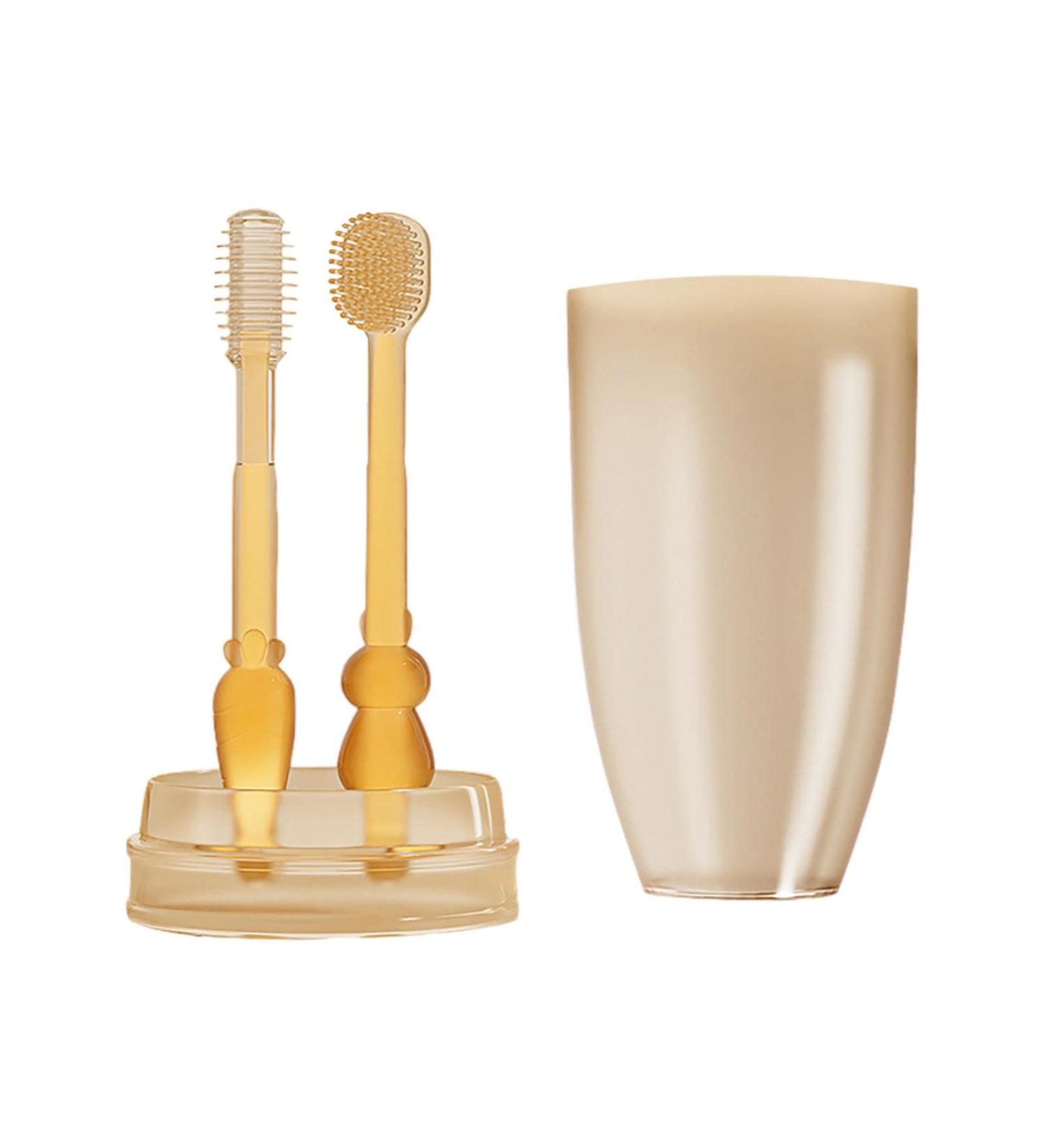 Baby Toothbrush 12 Months and up Double Sided Toothbrush Soft Silicone Brush Head Training Tooth Brush with Soft Bristles Toothbrush for Babies Toddler Teething 3pc Dtt - Buy Online on GoSupps.com