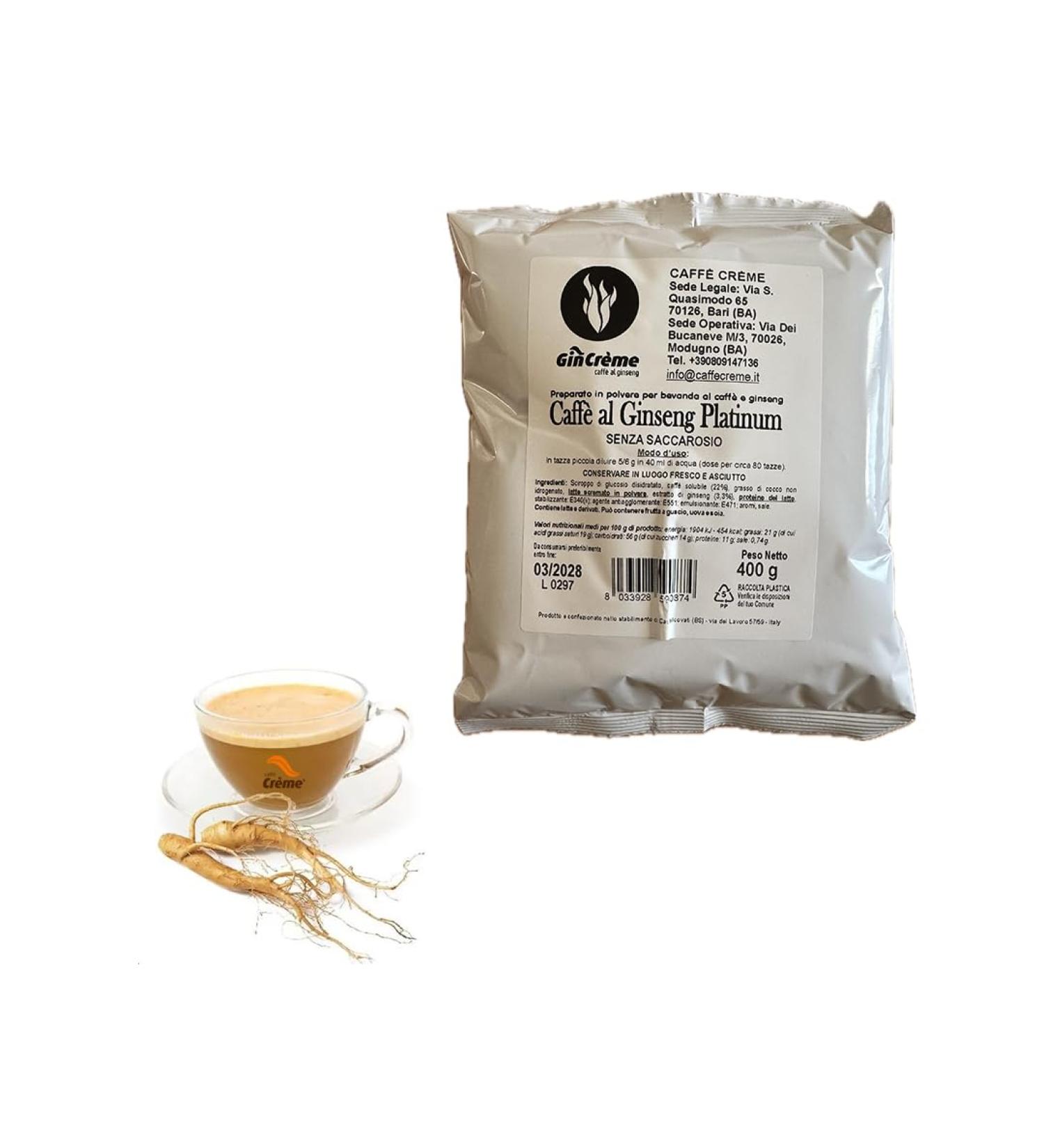 Caff Cr me - GinCr me - Caf en ginseng amaro - Enveloppe de 400 g